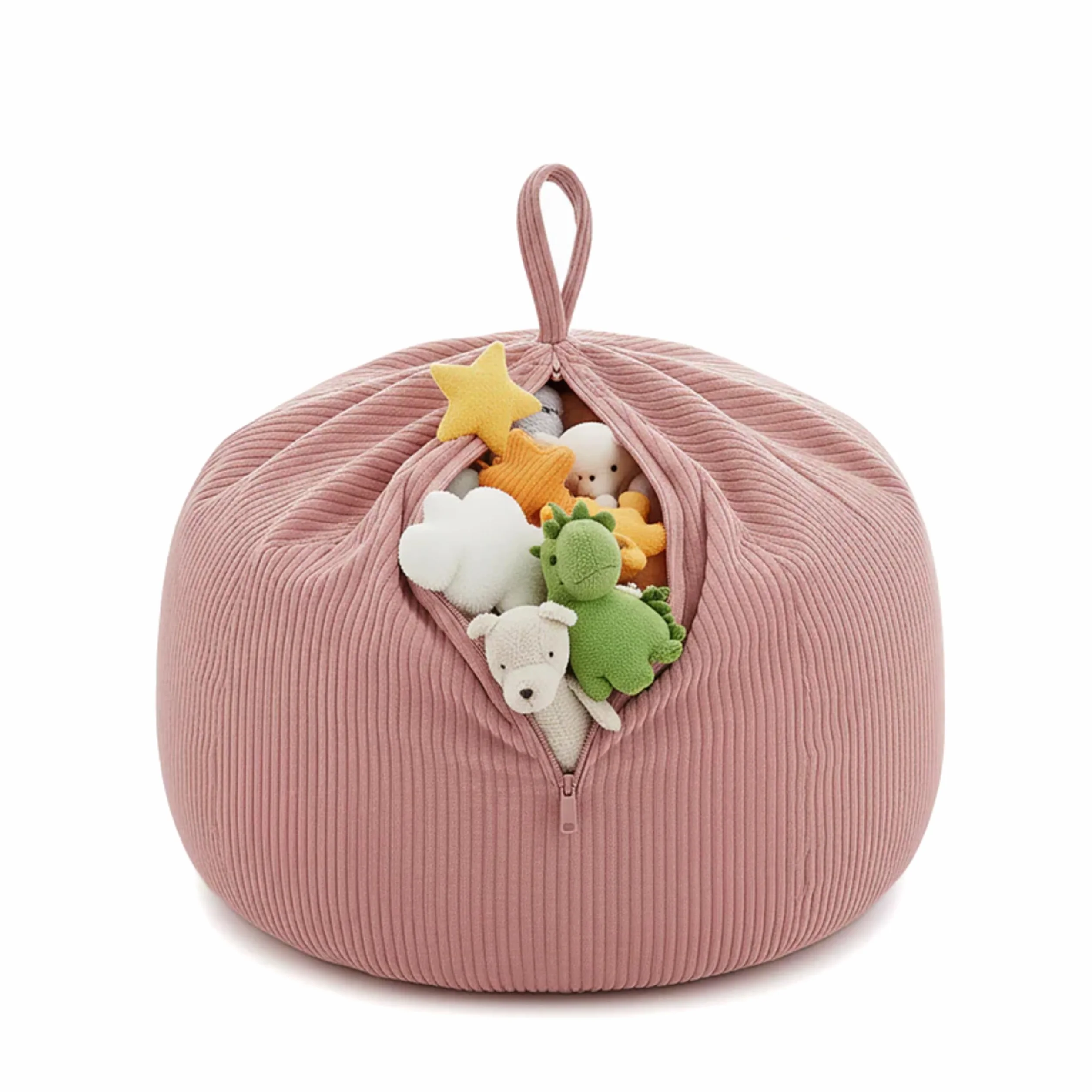 Gutekissen Fodera per sacco di peluche per bambini, 85 x 85 x 50 cm, per la cameretta dei bambini, organizer per animali di peluche e coperte, tessuto Oeko-Tex, chiusura lampo (rosa)
