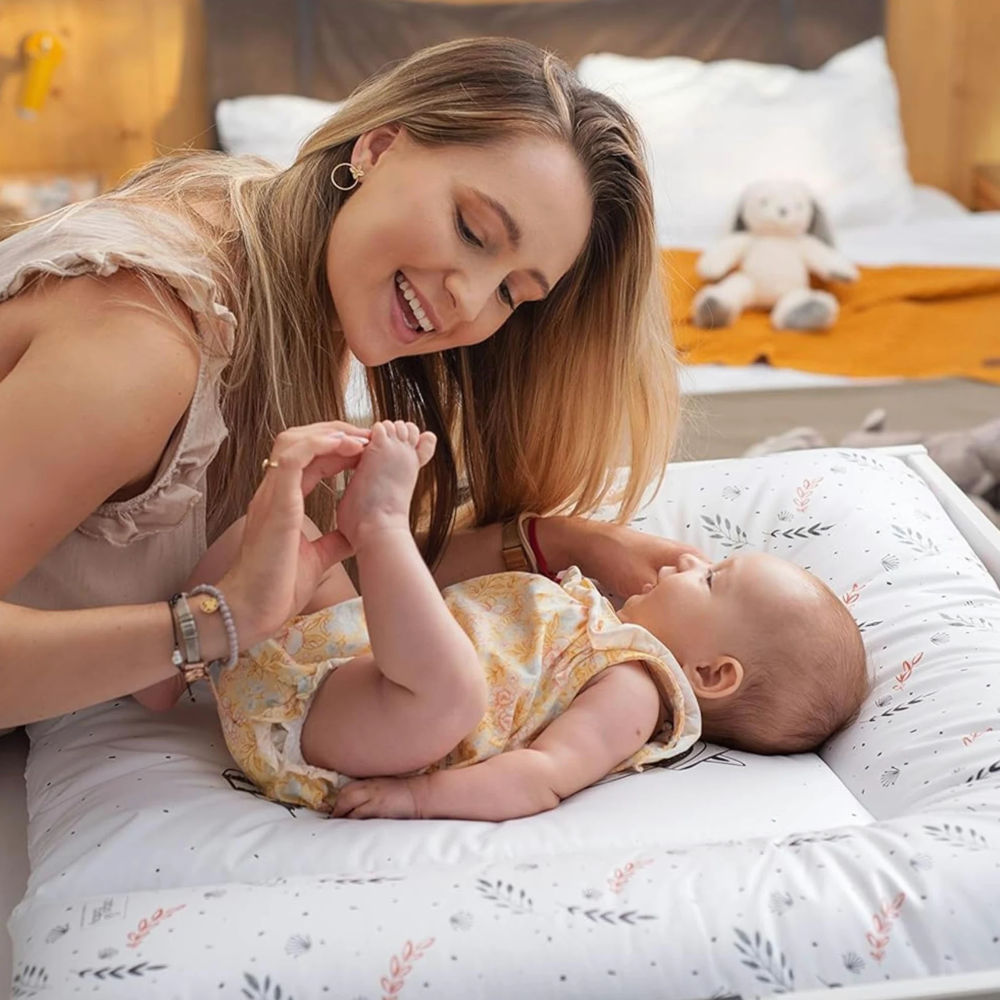 Ceba Baby® Fasciatoio Materassino - Fasciatoio neonato morbido - Cuscino Fasciatoio Lavabile per bambine e bambini - certificato Öko-Tex - impermeabile - 70x50 cm - Happy Safari