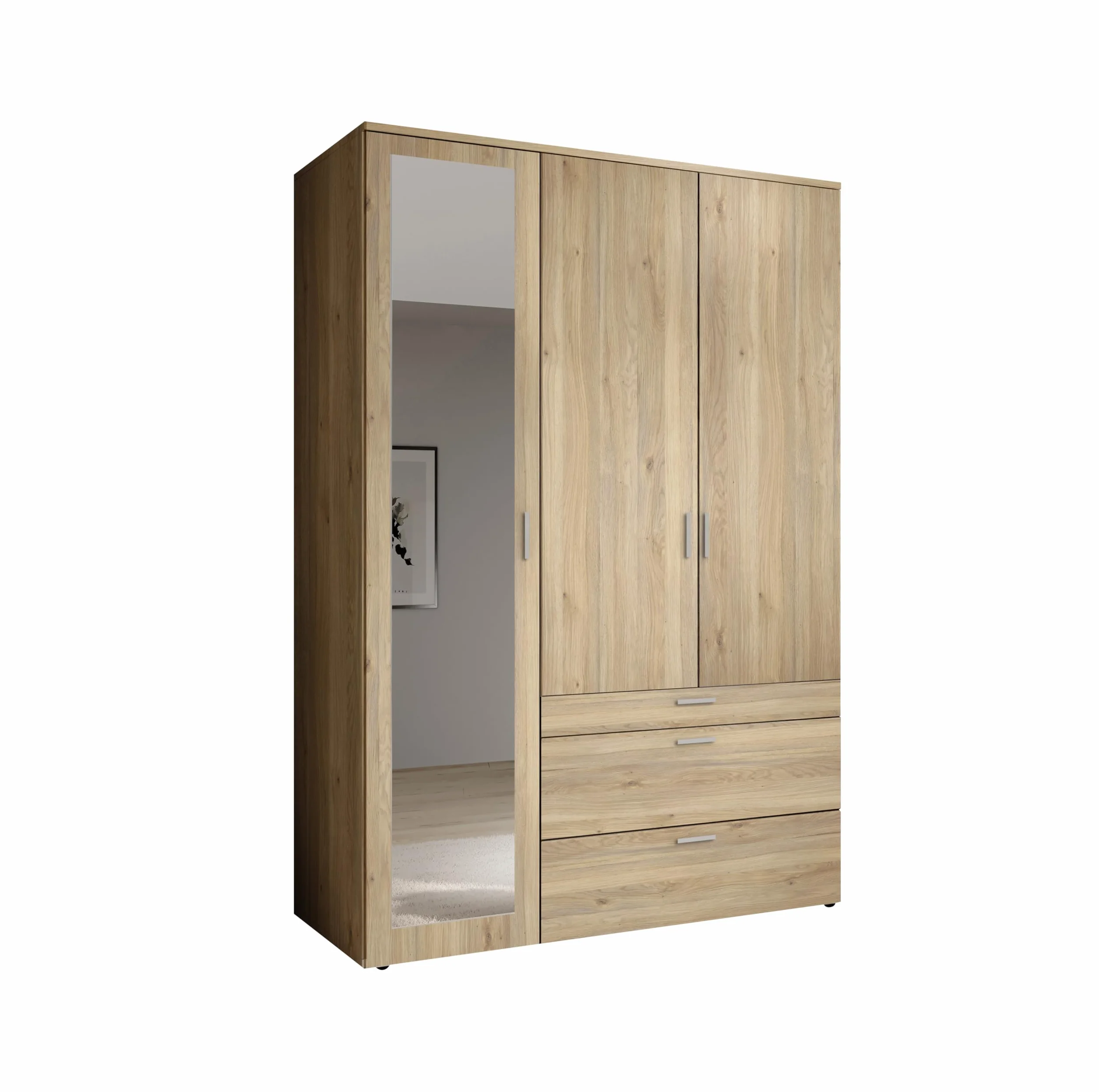 Armadio a 3 ante battenti con specchio 135x195x56 cm AVANTI TRENDSTORE