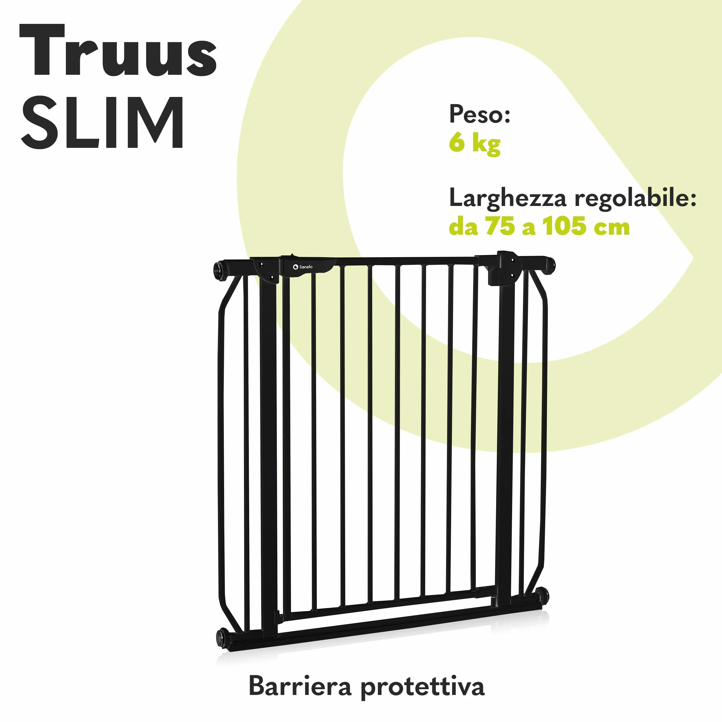 LIONELO Truus Slim Cancelletto di sicurezza, Larghezza regolabile 75-105 cm, Altezza 77 cm, Autobloccante