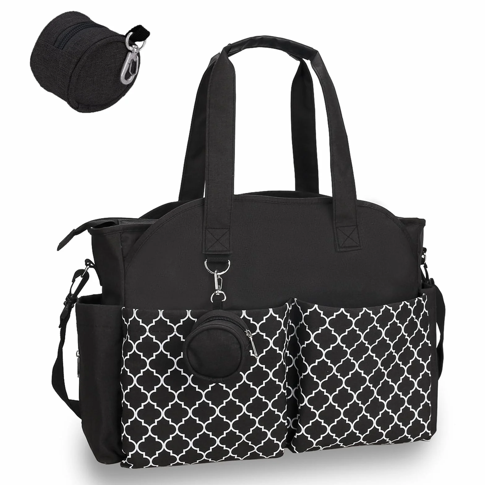 Borsa Fasciatoio 13 tasche Grande Spazio Tracolla Regolabile Viaggi Shopping Multifunzionale Nero