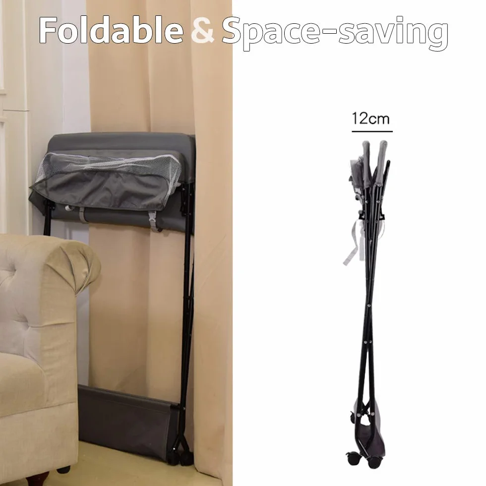 Sarah Baby fasciatoio pieghevole portatile con cintura di sicurezza e scomparti grigio