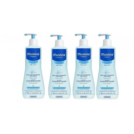 Mustela - Acqua detergente senza risciacquo, 4 x 500 ml