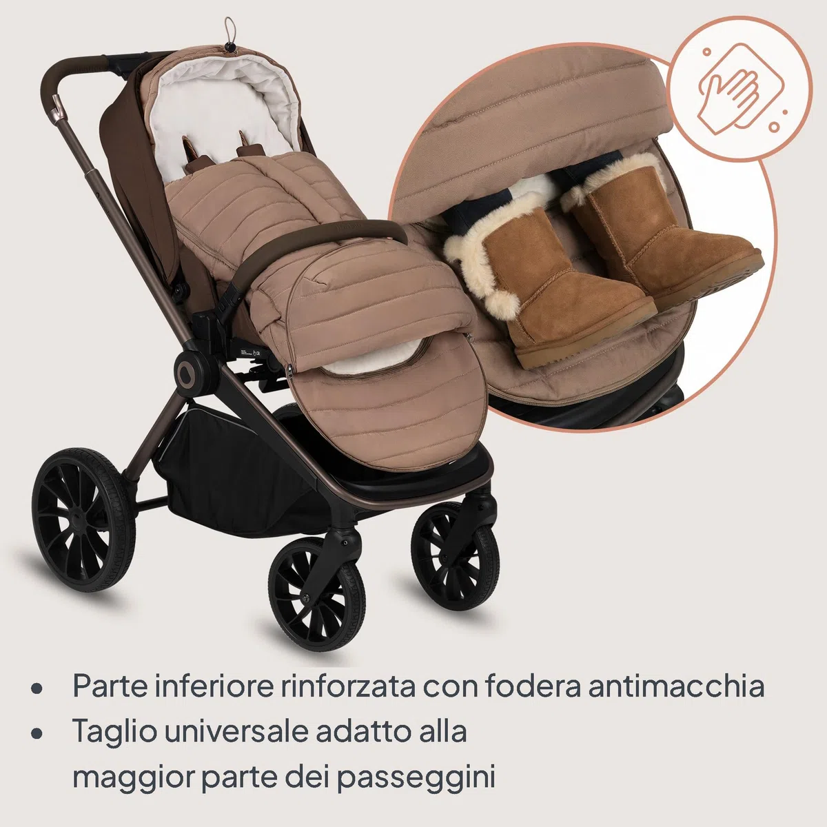 Lionelo Oli Sacco A Pelo Passeggino Invernale Universale Per Passeggino E Navicella, Cinture A 5 Punti, Impermeabile, Caldo, Cerniera, Lavabile In Lavatrice, Imbottitura Anallergica, 101 x 45 cm