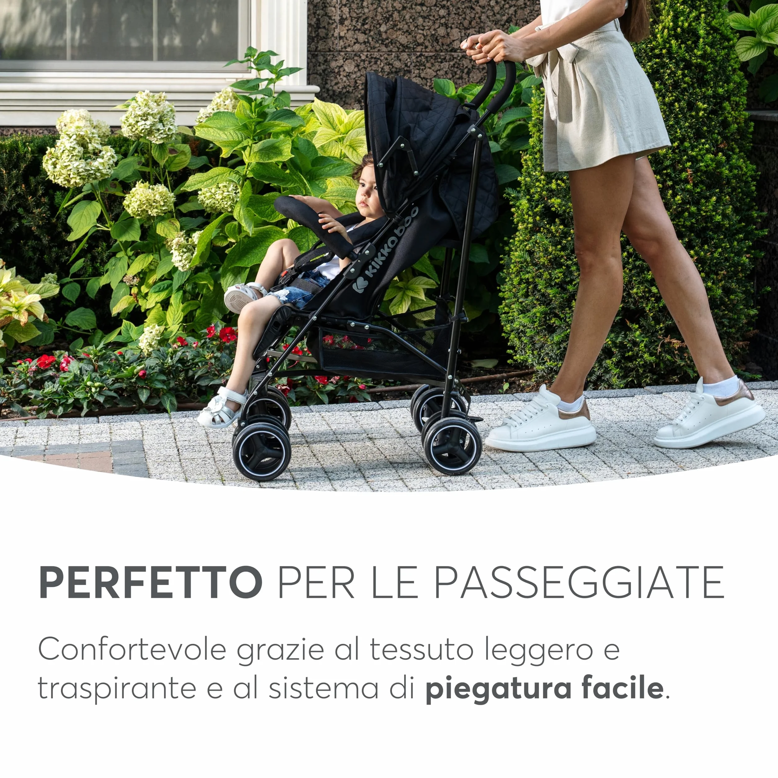 Passeggino KikkaBoo BEETLE da viaggio fino a 22 kg Pieghevole Leggero Compatto Menta