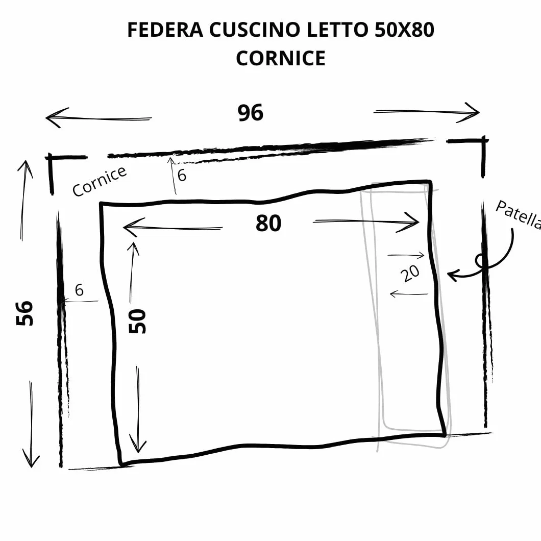 Federa letto in puro lino 100% Made in Italy 50x80cm