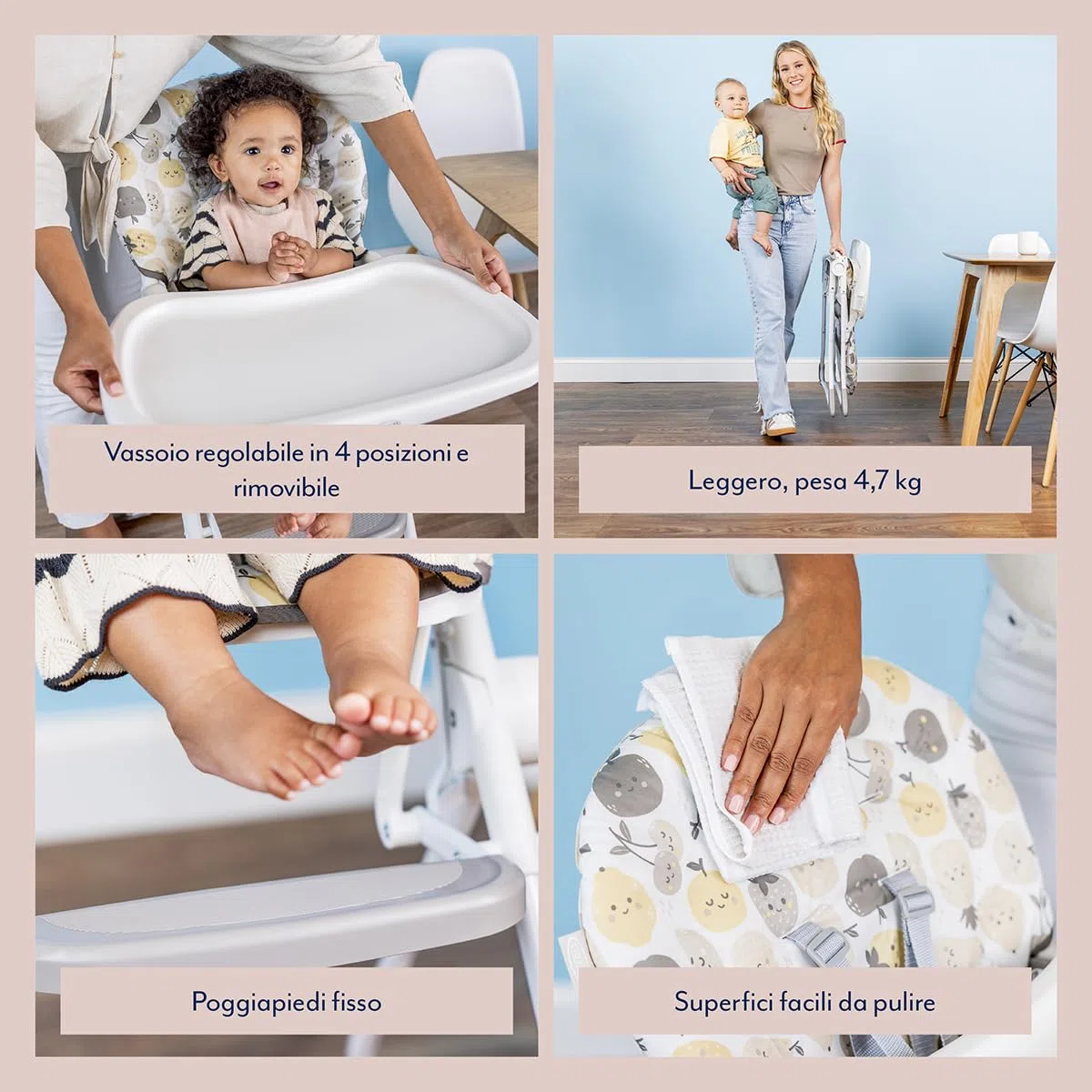 Graco - MiniLite™ Seggiolone con chiusura compatta, leggero con soli 4,7 kg, da 6 mesi fino a 3 anni circa (max. 15kg), fantasia Safari