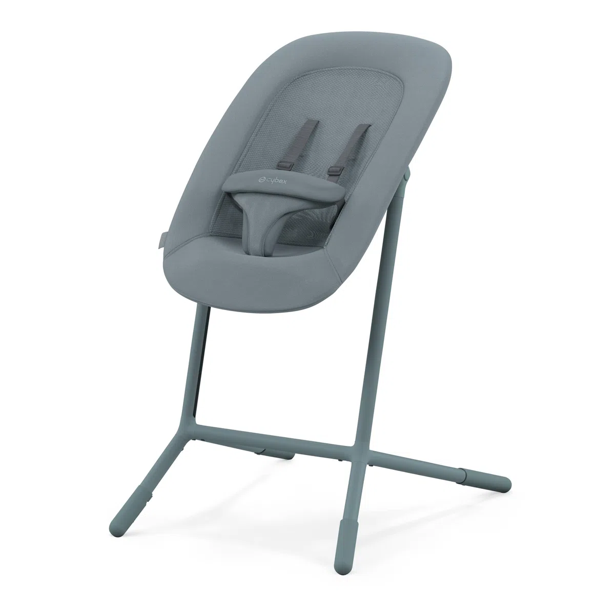 CYBEX Gold LEMO Seggiolone 4-in-1, 0 - 99 Anni, Dalla Nascita, Include Sdraietta, Sedile per Bambini, Vassoio, Riduttore per Neonati, Poggiatesta e Adattatore, Alluminio/Plastica, Stone Blue (Blu)