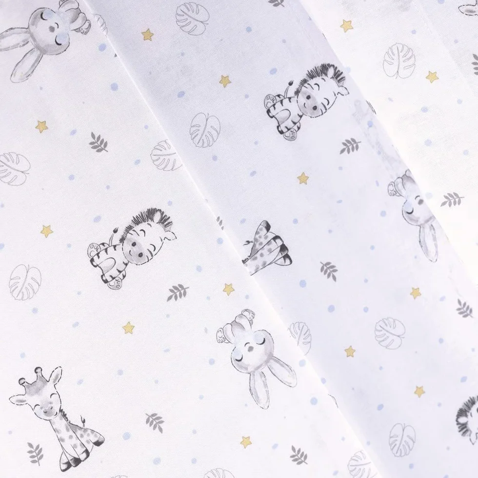 Set 3 pezzi - Lenzuolo lettini con portaciuccio in mussola Koala bianco y blu