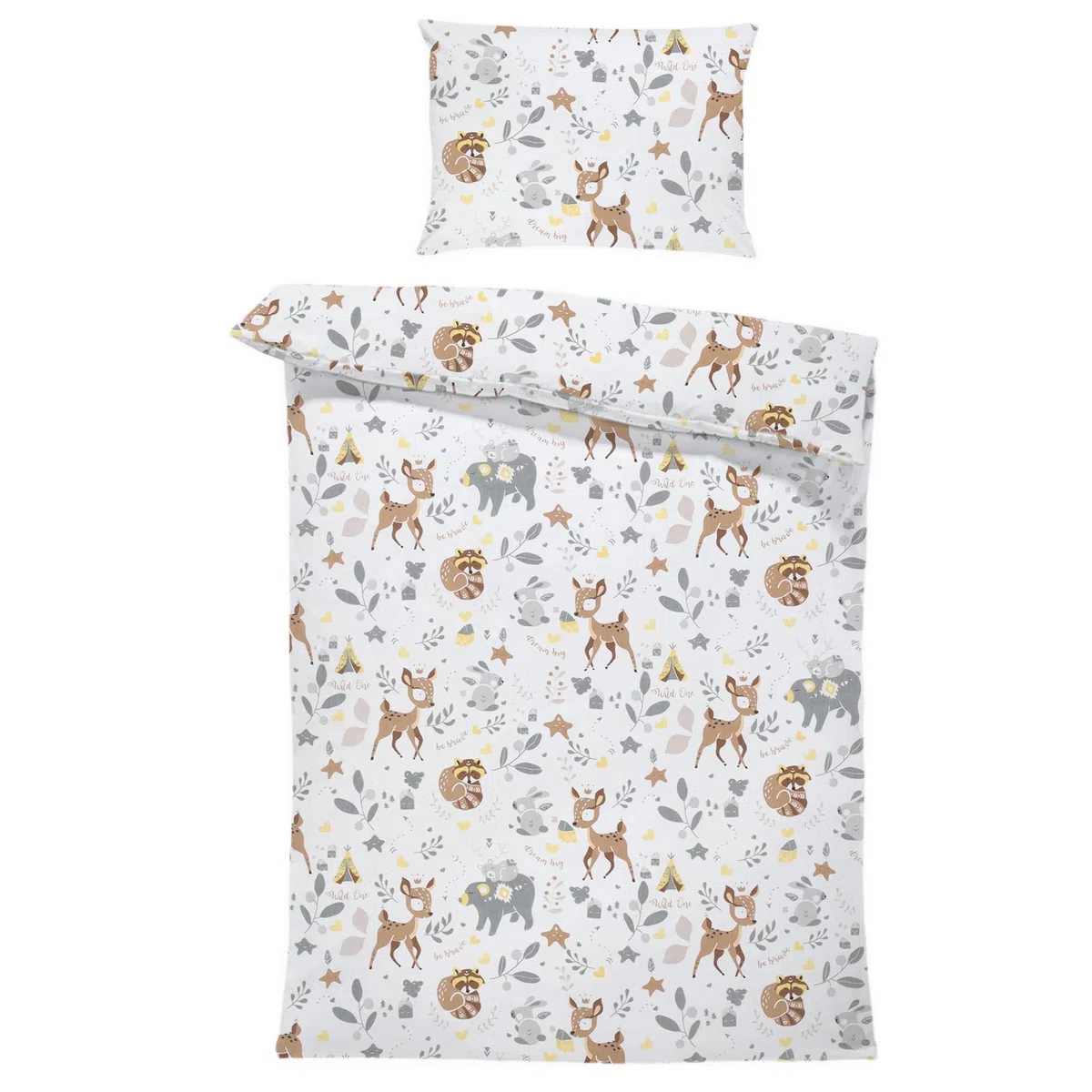 Totsy Baby Copripiumino per bambini 90 x 120 cm - set di lenzuola per bambini con federa 60 x 40 cm in cotone cervo