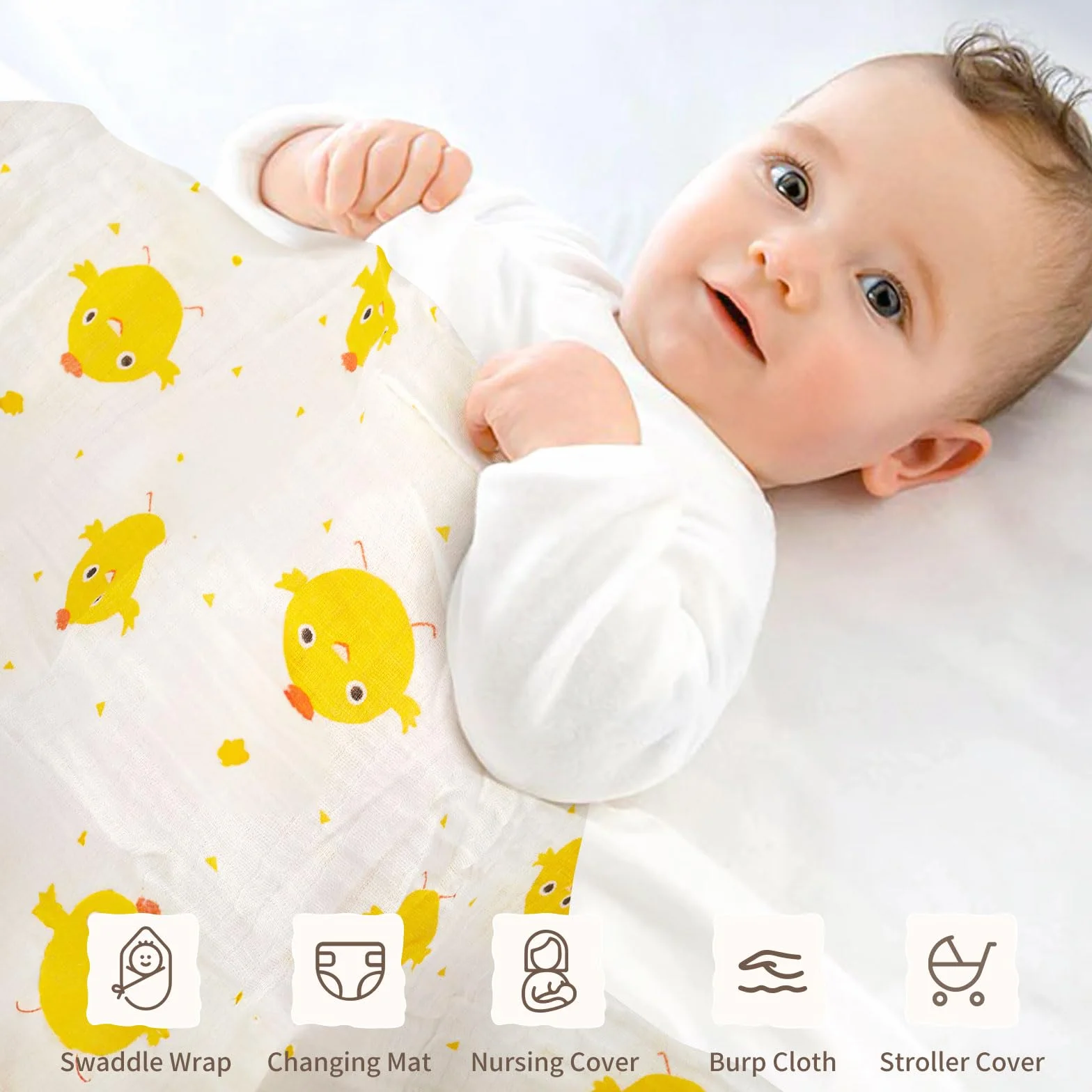 Vamei Regalo Nascita Bimba Bimbo con Pagliaccetto Neonato Asciugamani da Bagno Bavaglino Calzini Antiscivolo Sonaglio Set Regalo Neonato Nascita Regalo Baby Shower Unisex