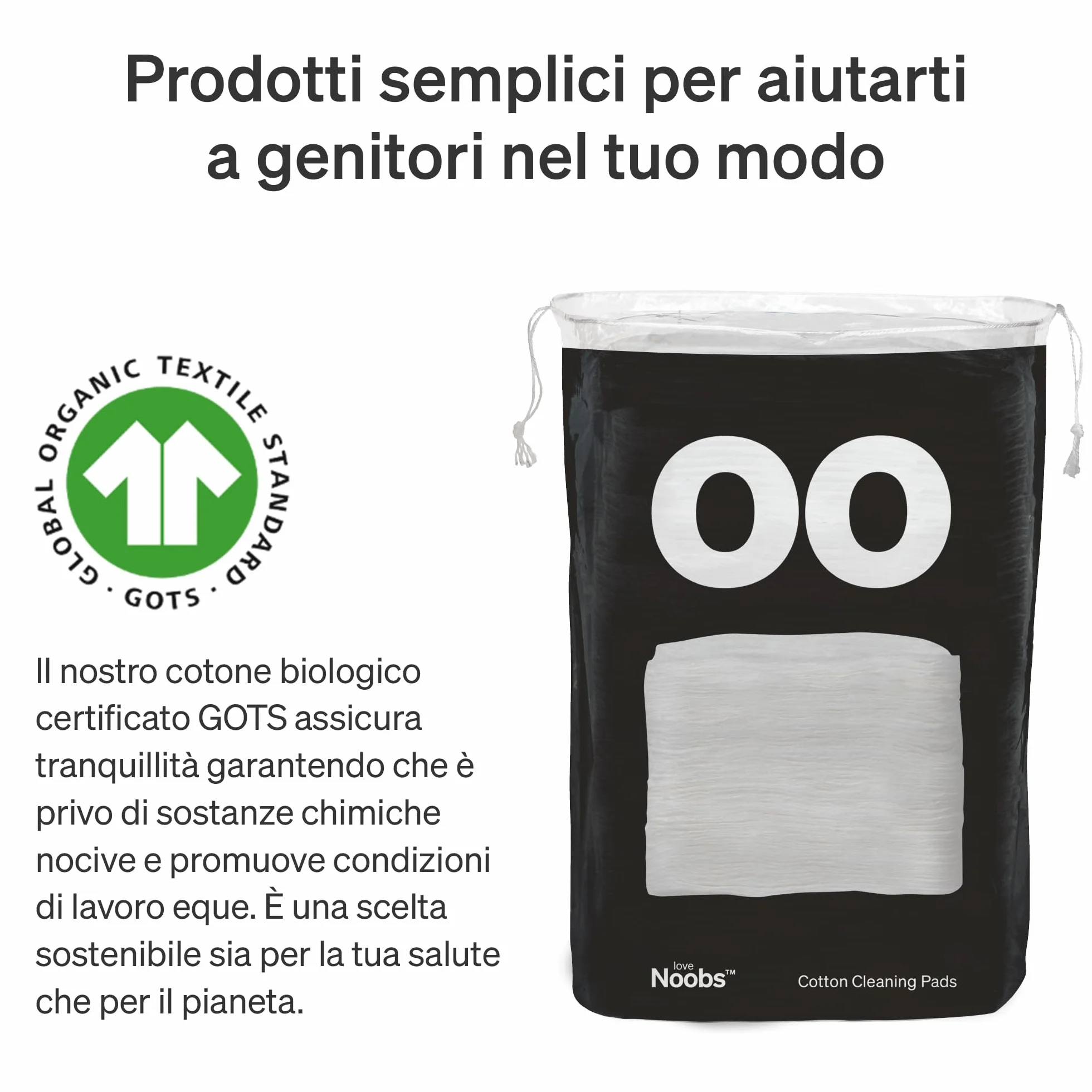 Quadrotti Cotone Neonato da Love Noobs, 360 Pezzi, Quadrotti Puro Cotone 100% Biologico Extra Morbido, XL (3.6 x 4.3 Pollici), Baby Skin