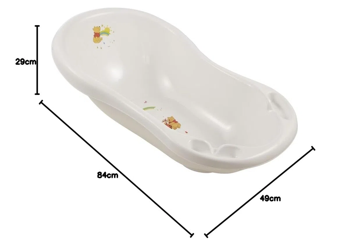 keeeper Winnie Ergonomische Babywanne mit Stöpsel, Ab 0 bis ca. 12 Monate, 84 cm, Maria, Weiß