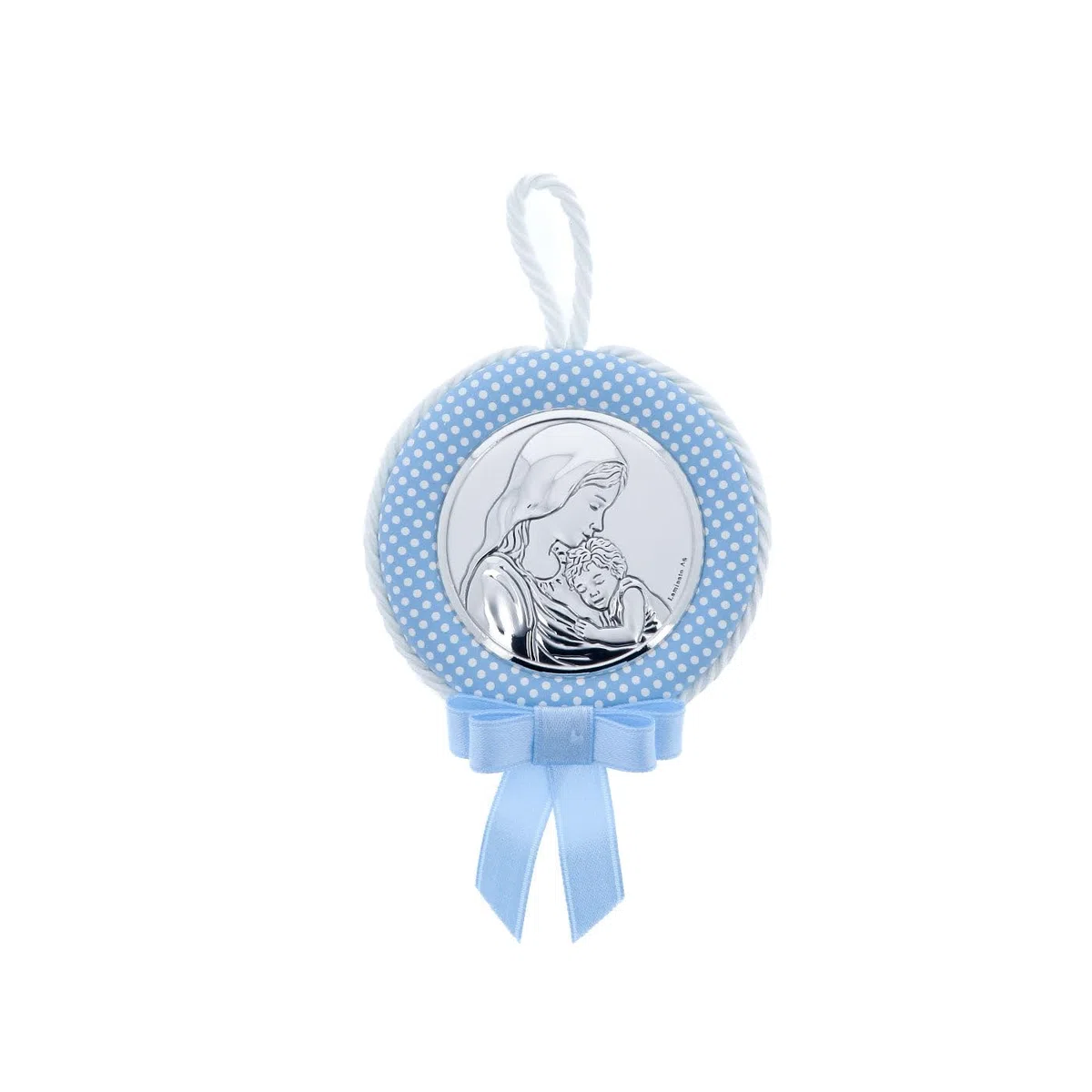 SHALOM - Capoculla Celeste Madonna Con Bambino. Diametro 6,5 Cm