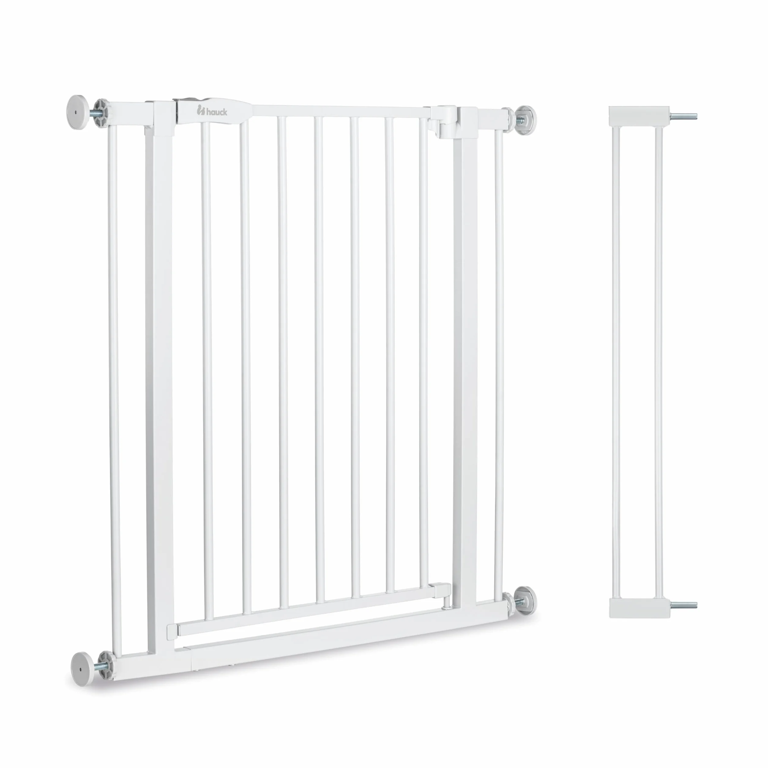 Hauck Open N Stop 2 Estensione 9 cm Bianco Cancelletto Bambini Cani Larghezza Regolabile 84-89 cm Alto 77 cm Apribile una Mano Entrambe Direzioni Interno