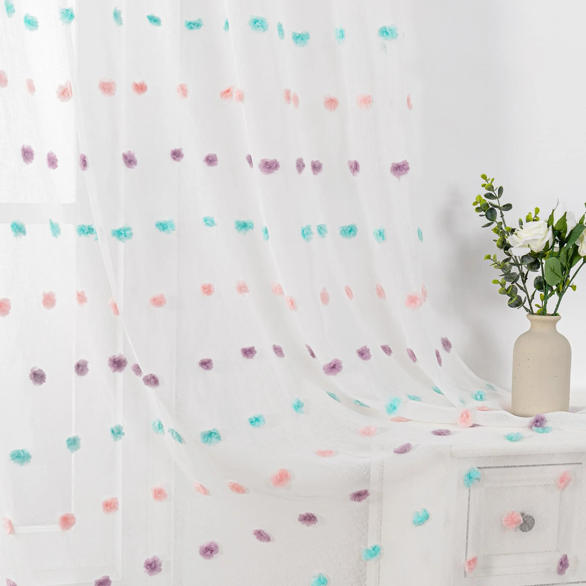 Tende con occhielli per camera dei bambini in voile moderne semitrasparenti MYSKY HOME