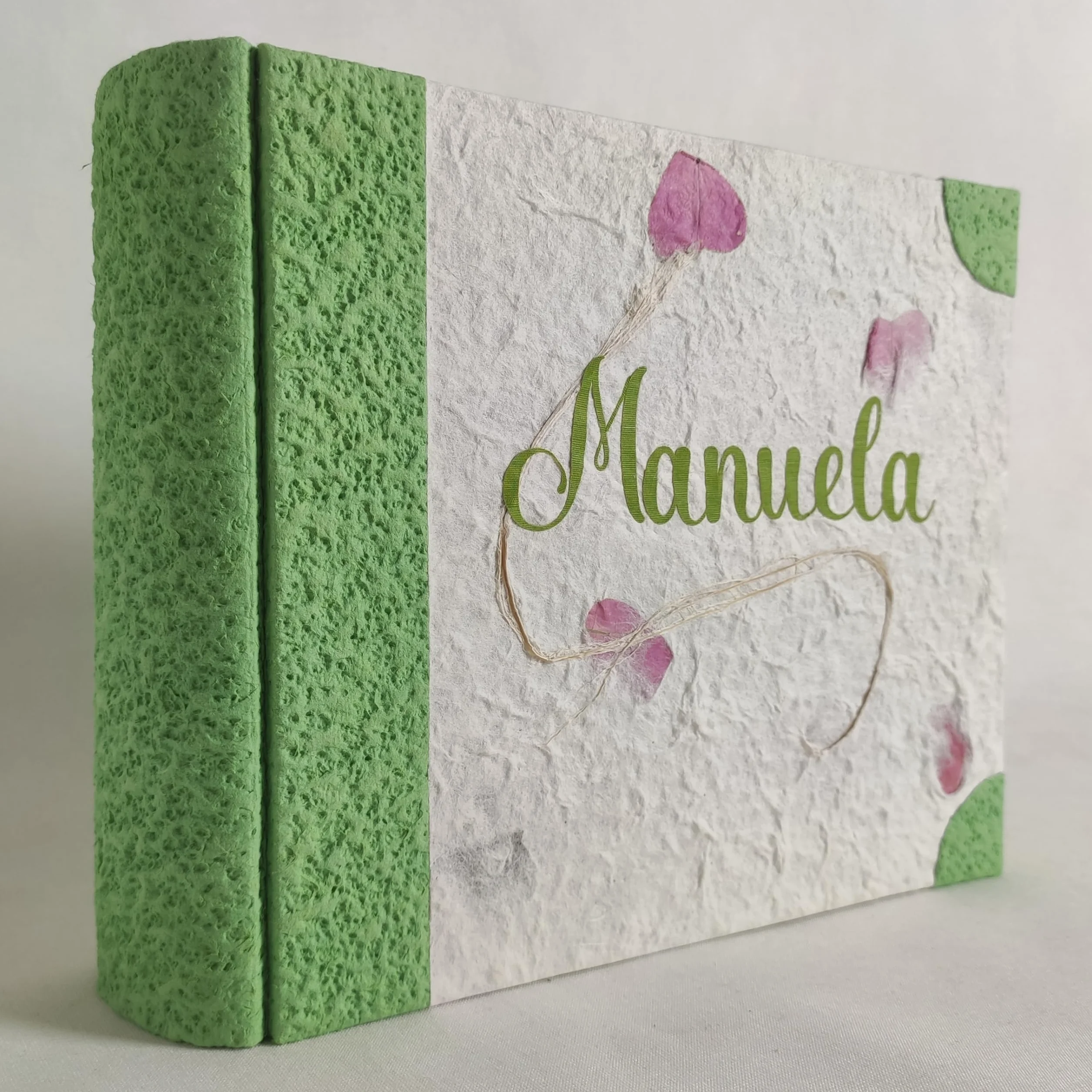 Album fotografico in carta di riso con fiori e petali personalizzabile regalo nascita
