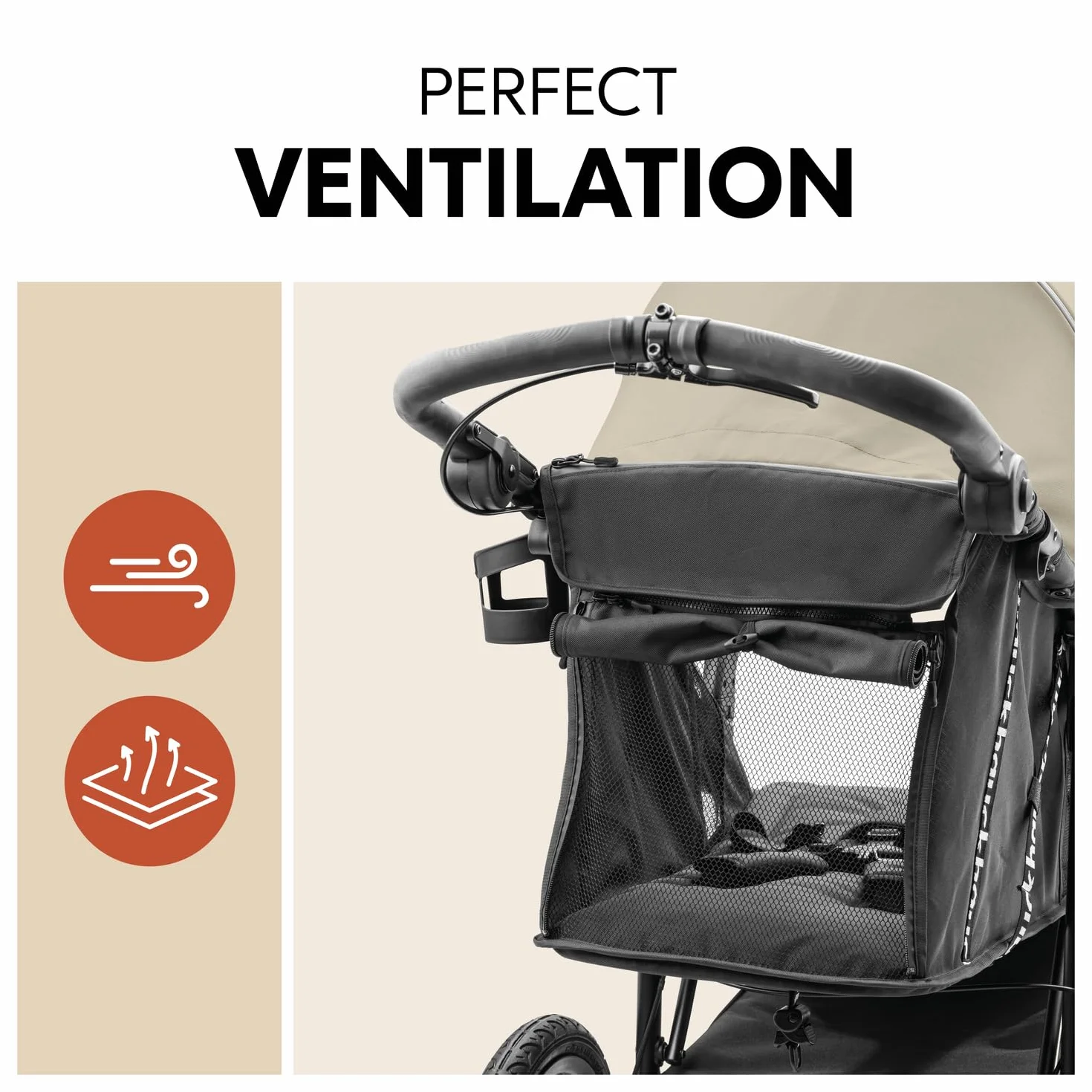 hauck Runner 3 Passeggino robusto per tutti i terreni con freno a mano, cappa parasole XL, portabicchieri, parapioggia, ruote pneumatiche XL, schienale reclinabile fino a 22 kg