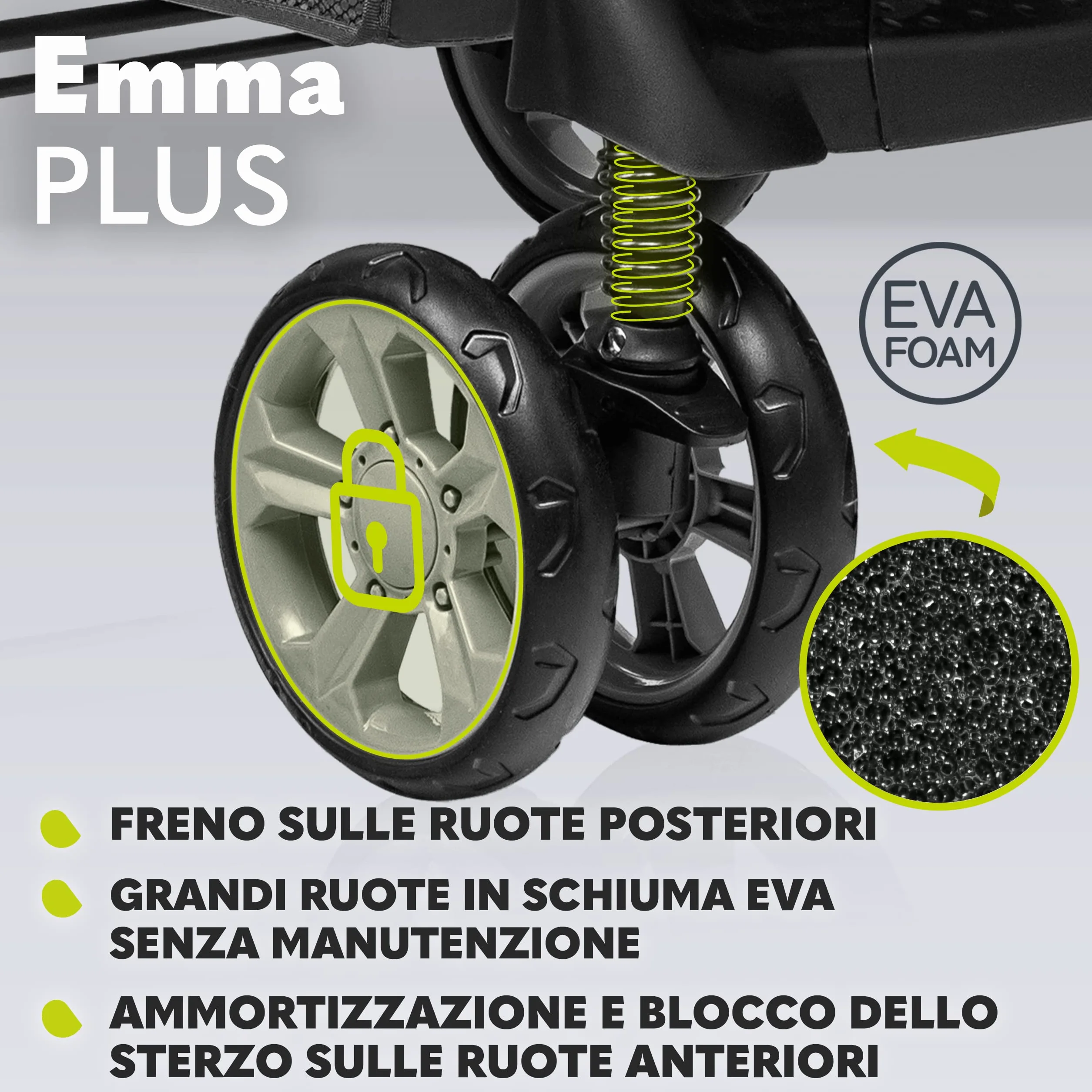 Lionelo Emma Plus Passeggino Leggero Pieghevole 6 Mesi 15kg Schienale Regolabile Sdraiata Cinture 5 Punti Ammortizzatori Cappotina XXL Vassoio Portabibite Borsa