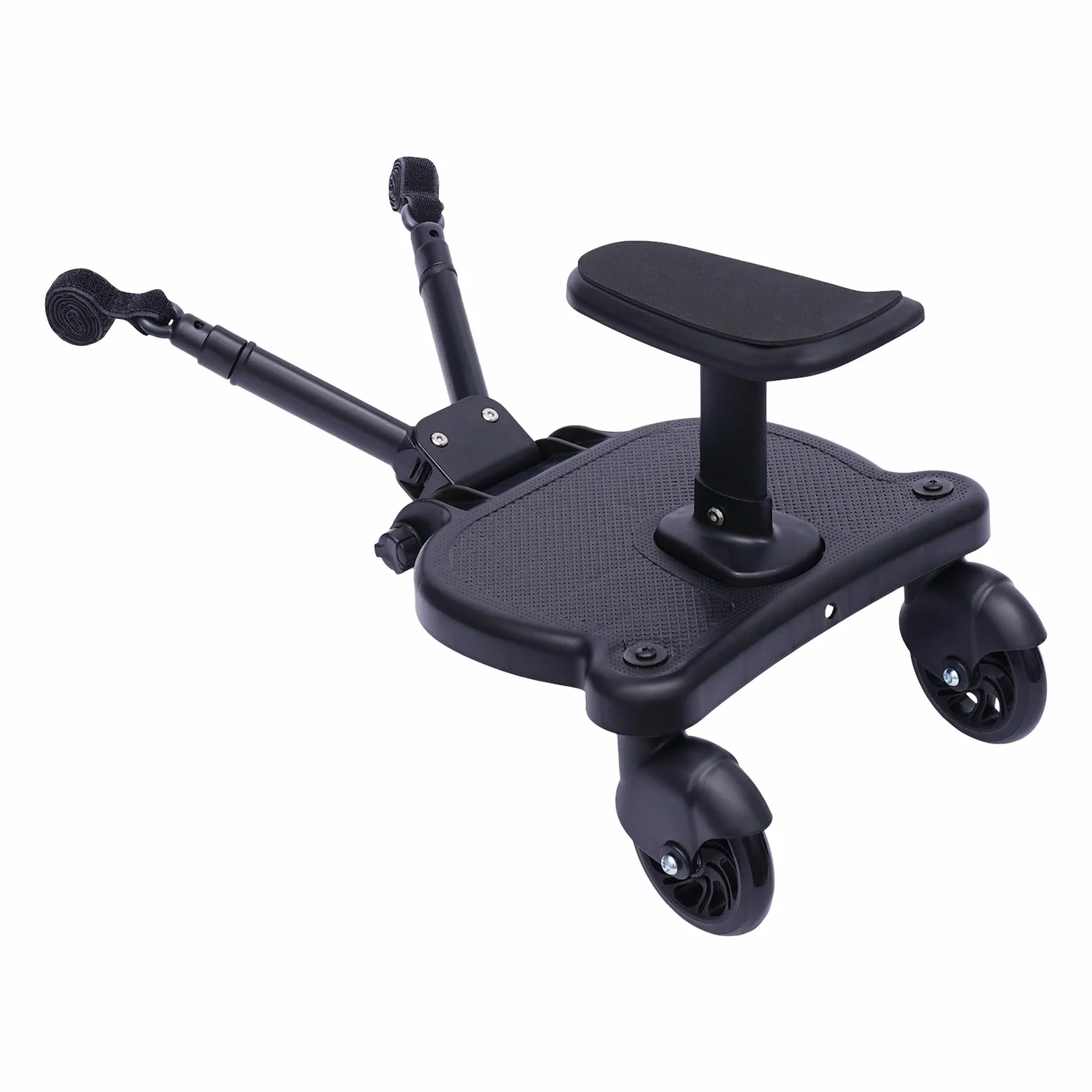 Pedana universale per passeggino con sedile, per passeggino, accessori per passeggino, design a due ruote, fino a 25 kg, adatta per bambini da 2 a 6 anni, colore nero