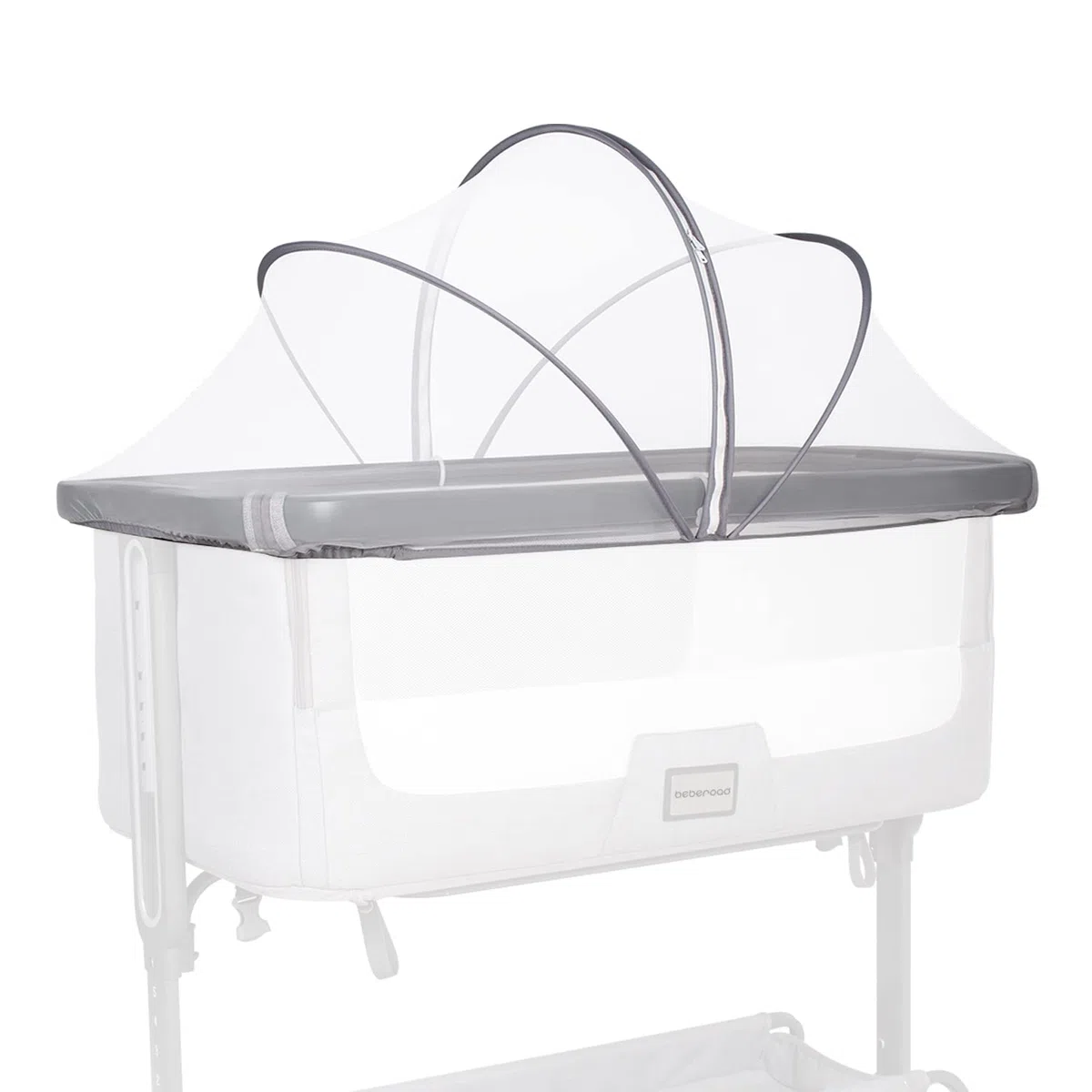 Beberoad Zanzariere per Culla Fianco Letto/Lettino Co-Sleeping/Culletta portatile neonato, Protezione Insetti per Neonati/Bambini,Facile Da Montare(Bianco,96X55cm)