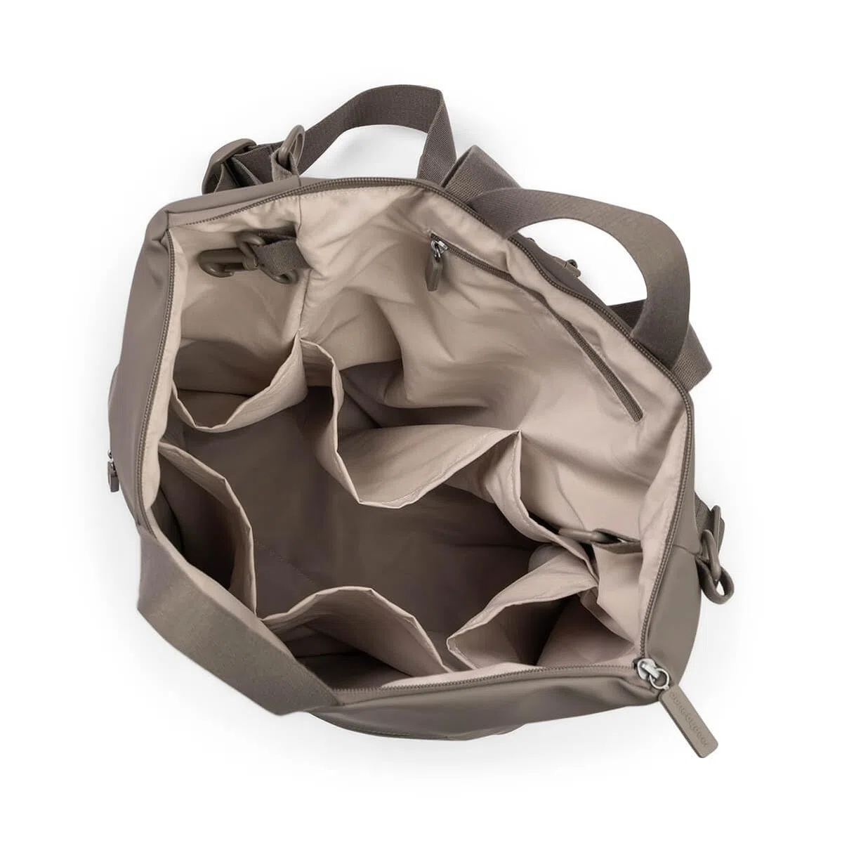 Done by Deer Zaino fasciatoio, fasciatoio pieghevole e due ganci per passeggino, borsa fasciatoio in 100% poliestere riciclato con rivestimento in PU