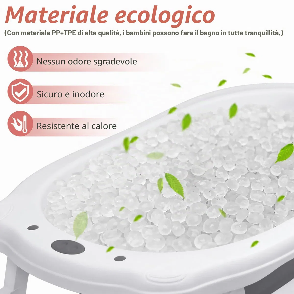 Froadp Vasca da bagno pieghevole per neonati con fori di scarico e poggiapiedi antiscivolo, navicella ergonomica per neonati (antracite, con cuscino)