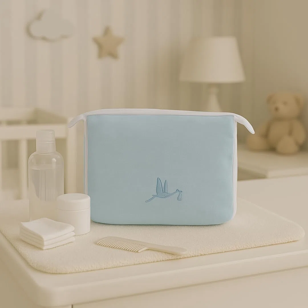 BebeDeParis Set Regalo Nascita personalizzato per neonato: Accappatoio, Body, Néceser, custodia Muselina e orso di peluche 6/12 mesi