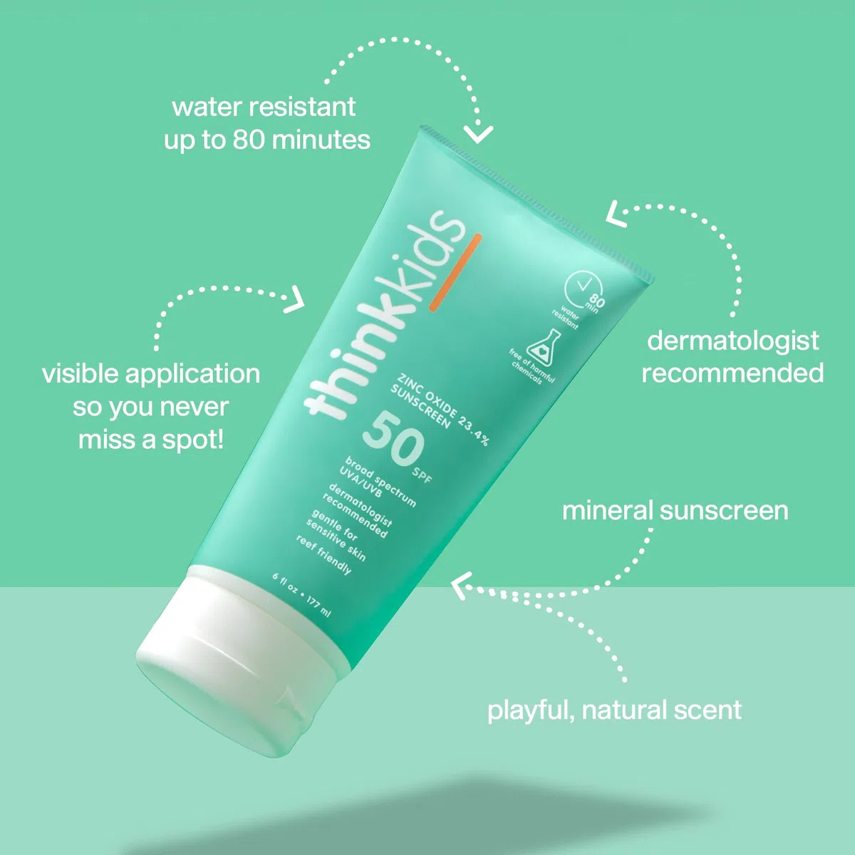 Thinksport Kids Mineral Based Sunscreen SPF 50+ 177ml