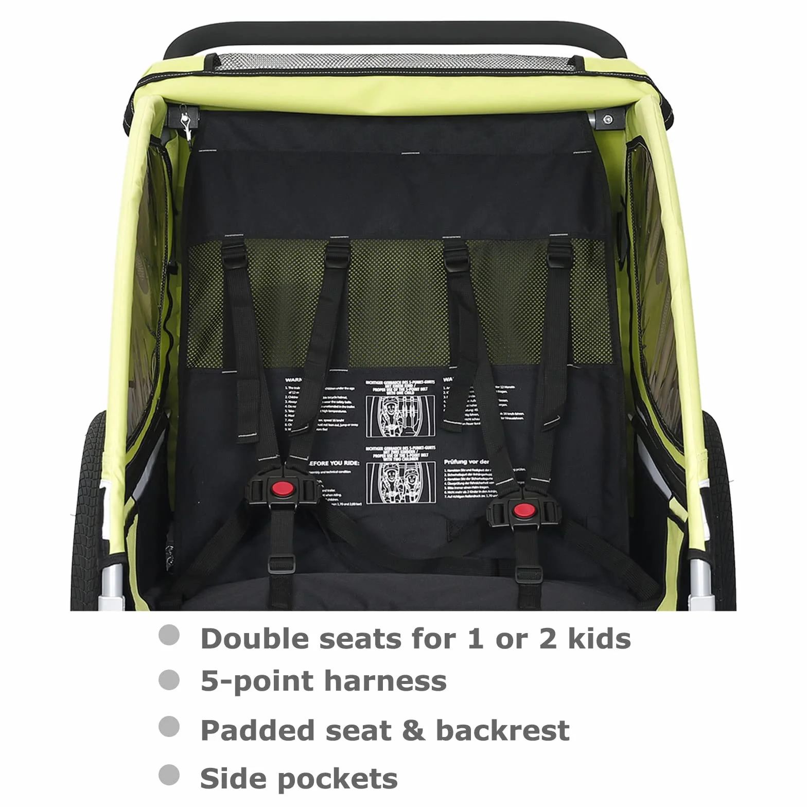 Tiggo S2 Rimorchio bambini 2 in 1 sospensione Jogger passeggino bicicletta girevole 360°
