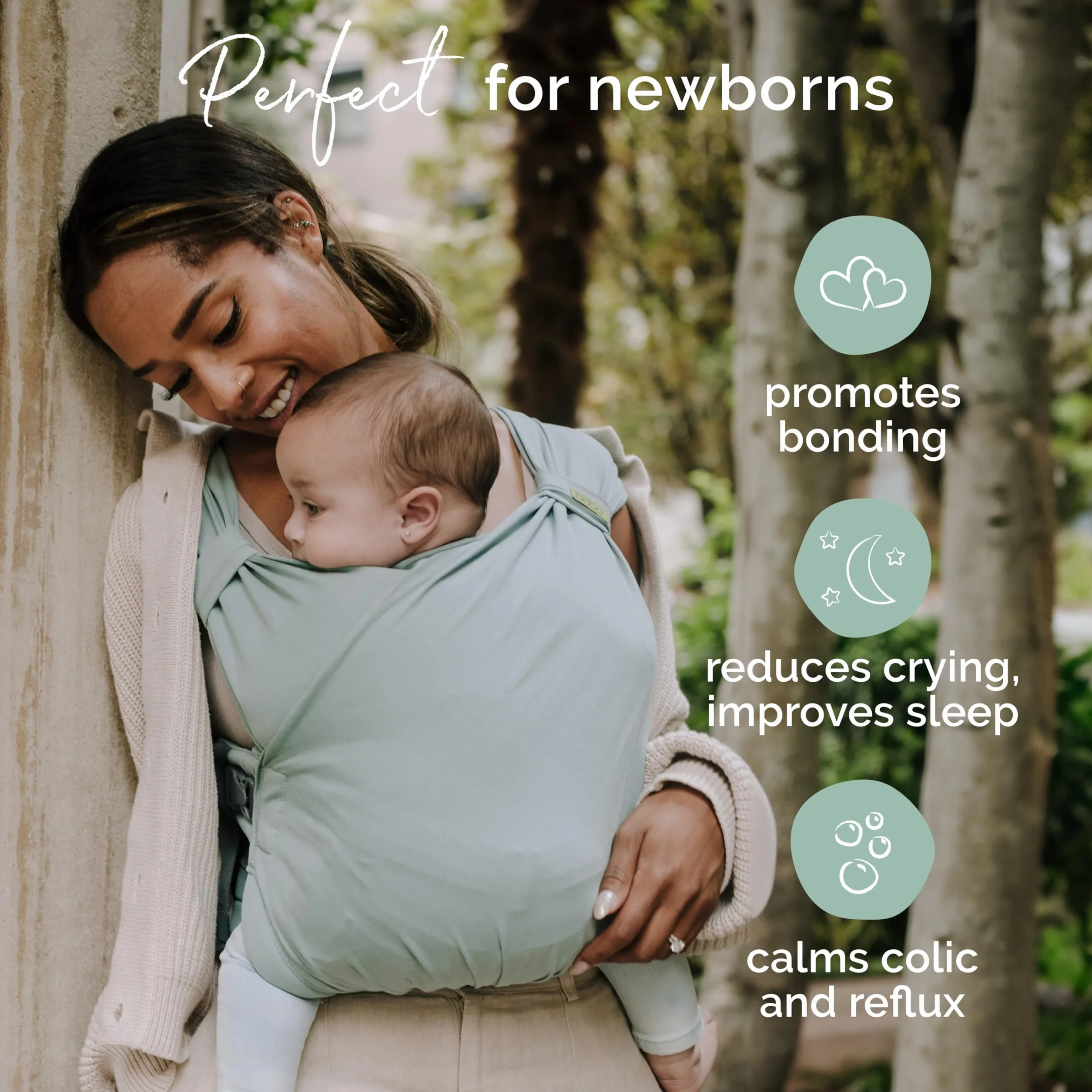 Boba Bliss Fascia Porta Bebe - Marsupio Neonato o Bambino 2 in 1 - Fascia Neonato Senza Nodi - Ideale per la Salute dei Fianchi - Marsupio Bambino Soffice ed Ergonomica - 3,2 a 16 Chili