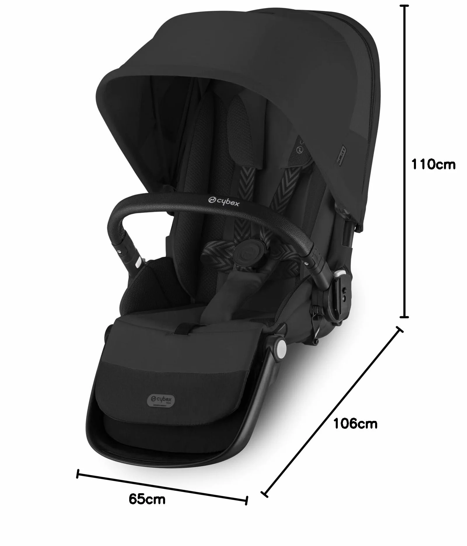 CYBEX Passeggino GAZELLE S Moon Black, all-in-1 22 kg, dalla nascita a 4 anni