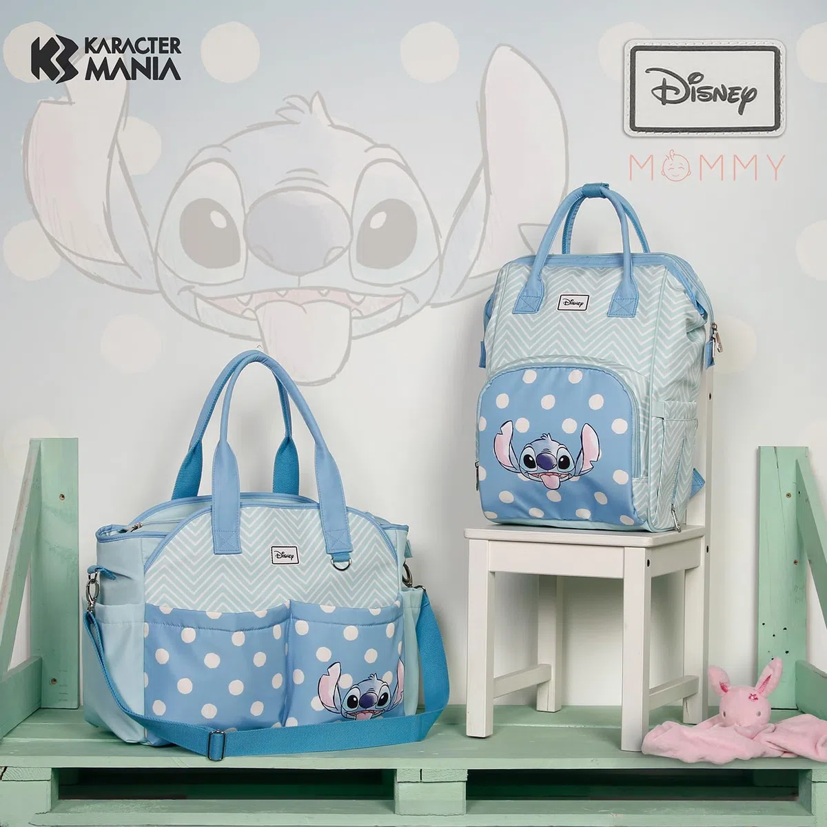 Disney Lilo e Stitch Lovely-Borsa per Passeggino Mommy, Blu, 44 x 32 cm