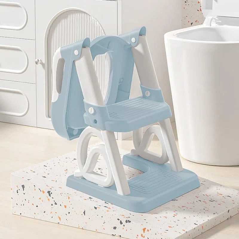 Riduttore WC per bambini, rialzo WC per bambini, per ragazzi e ragazze, adattatore WC per bambini con cuscino, antischizzi e antiscivolo, PVC (blu)
