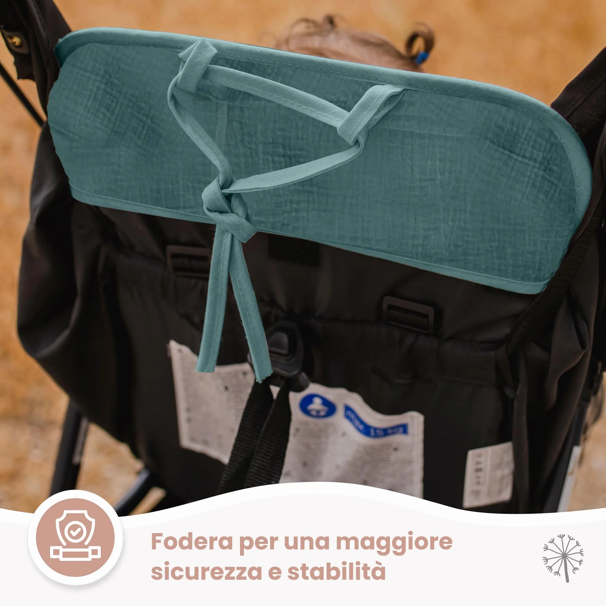MIMUSELINA Materassino Passeggino Universale 100% Cotone OEKO-TEX 34×84 cm Traspirante Lavabile