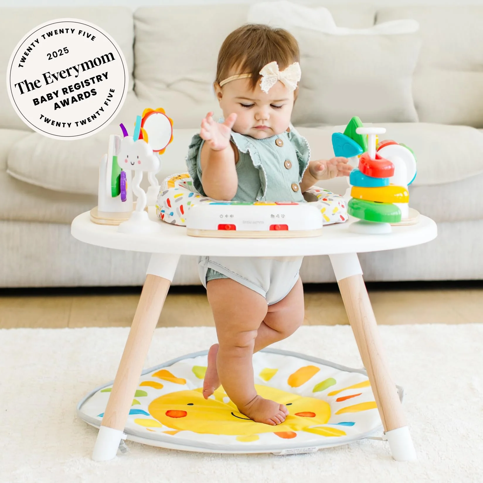 Move2Play Centro attività per bambini 4 in 1 Montessori Tummy Time Exersaucer Jumper Toddler Table