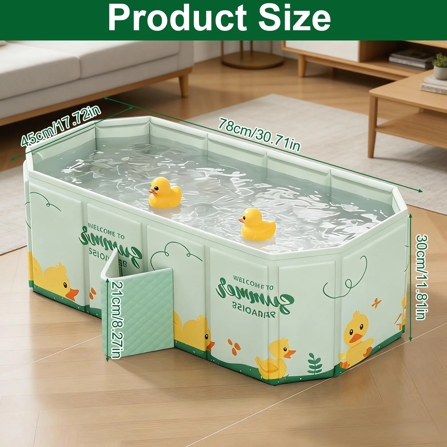 Vasca da Bagno Pieghevole per Bambini, Adatta da 0 a 8 Anni, Multiuso e Salvaspazio, Vaschetta Bagnetto Neonato Pieghevole con Tappo di Scolo, Vasca da Bagno Portatile per Bambini (blu)