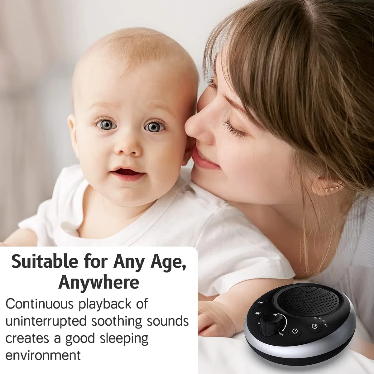 Macchina del suono Macchina per il rumore bianco forte Macchina per il rumore marrone non-stop 30 suoni lenitivi per bambini adulti Macchina per il sonno a rumore rosa 36 livelli Vol Auto-Off Timer