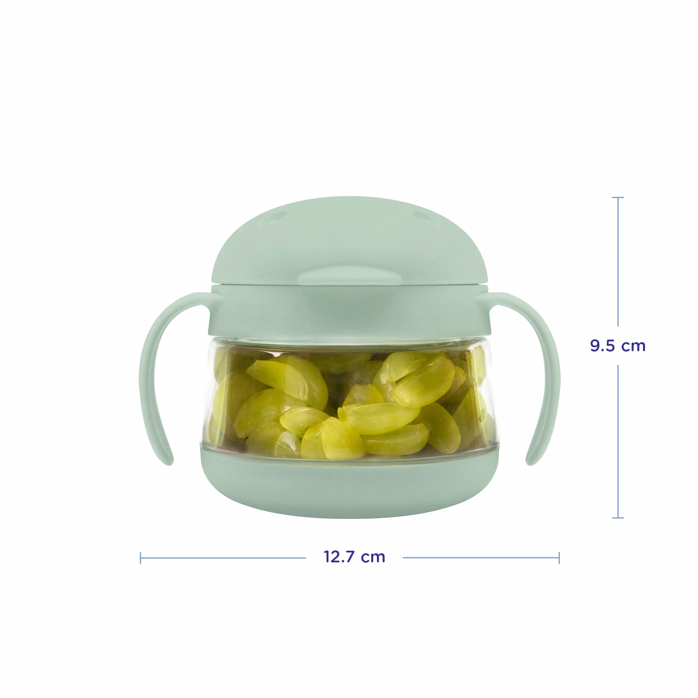 Ubbi Tweat No Spill Contenitore per snack per bambini, senza BPA, Sage & blue