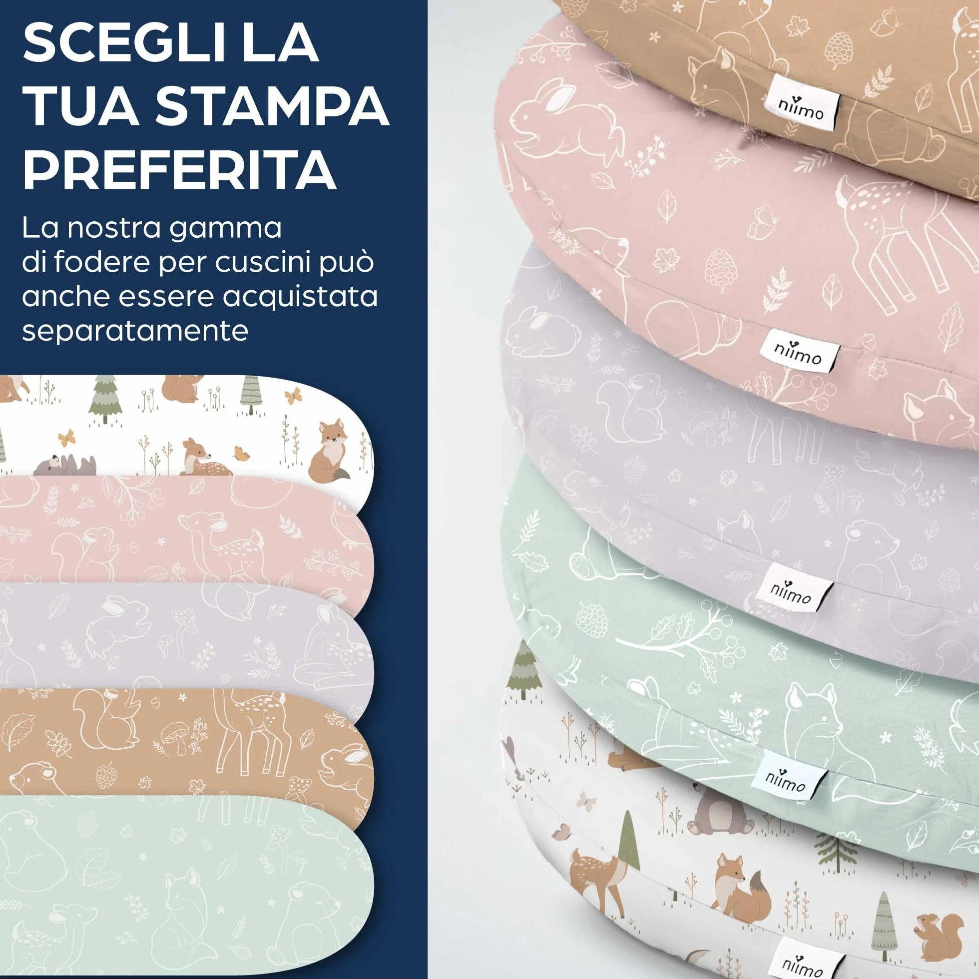 Niimo Cuscino Allattamento e Gravidanza XXL con Federa 100% Cotone, Vincitore Doppio Platino 2022