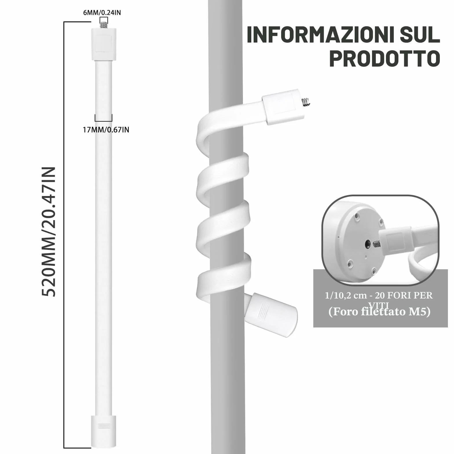 Supporto Baby Monitor Universale Bianco per Culla Rierousy