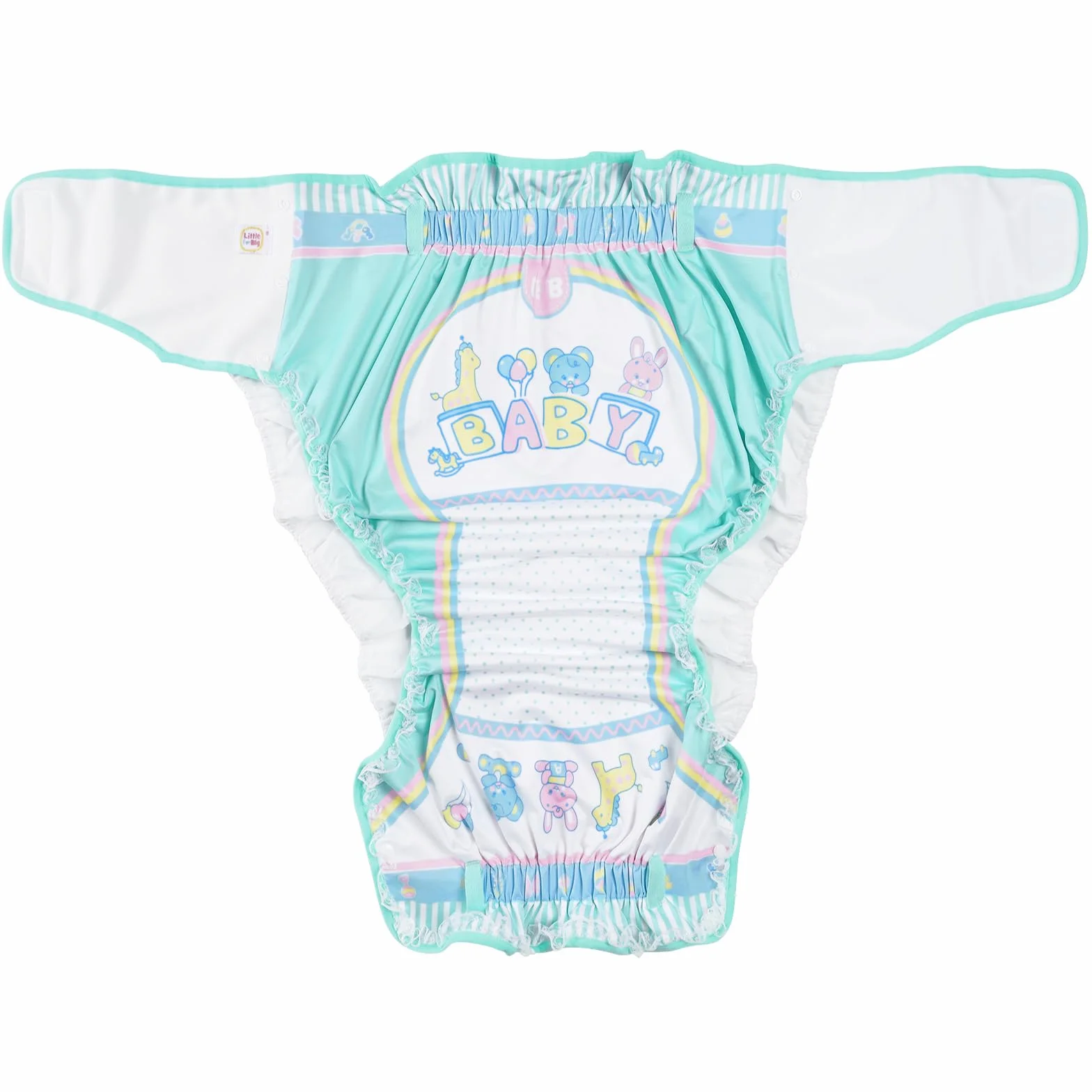 LittleForBig Omutsu fascia di seta per adulti lavabile impermeabile regolabile L verde