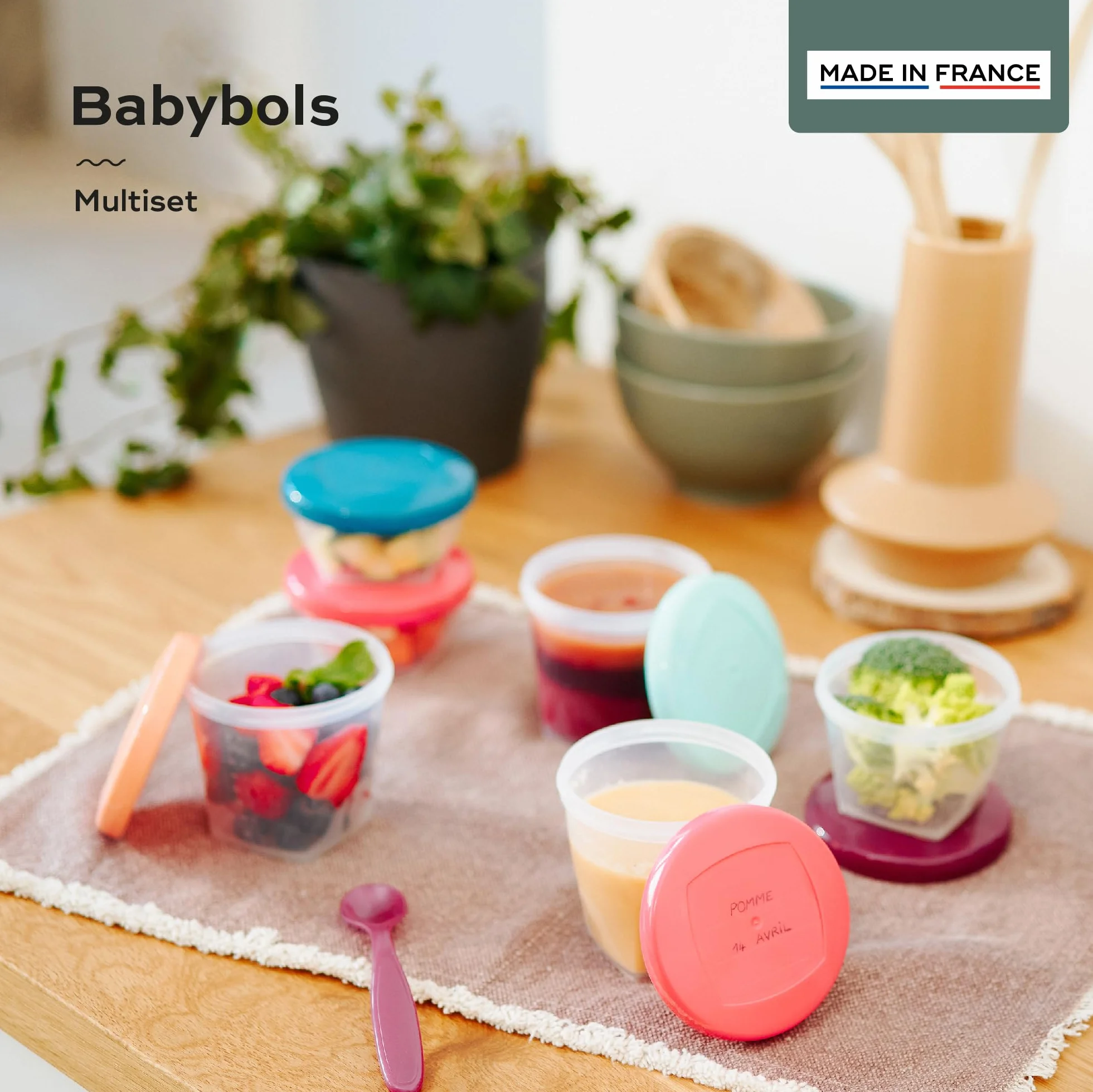 Babymoov Babybols Multi Set Vasetti Ermetici Conservazione Pappe 3x120ml 3x180ml 6x250ml 3 Cucchiai flessibili