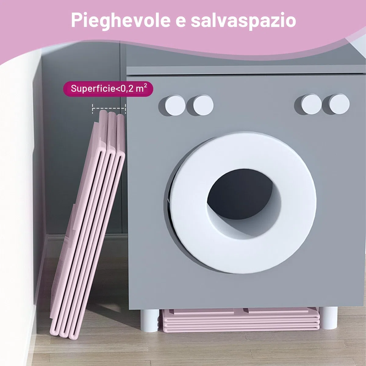 Vasca da bagno pieghevole portatile per bambini, 75 x 45 x 25 cm, adatta per 0-6 anni, rosa/verde menta (rosa)
