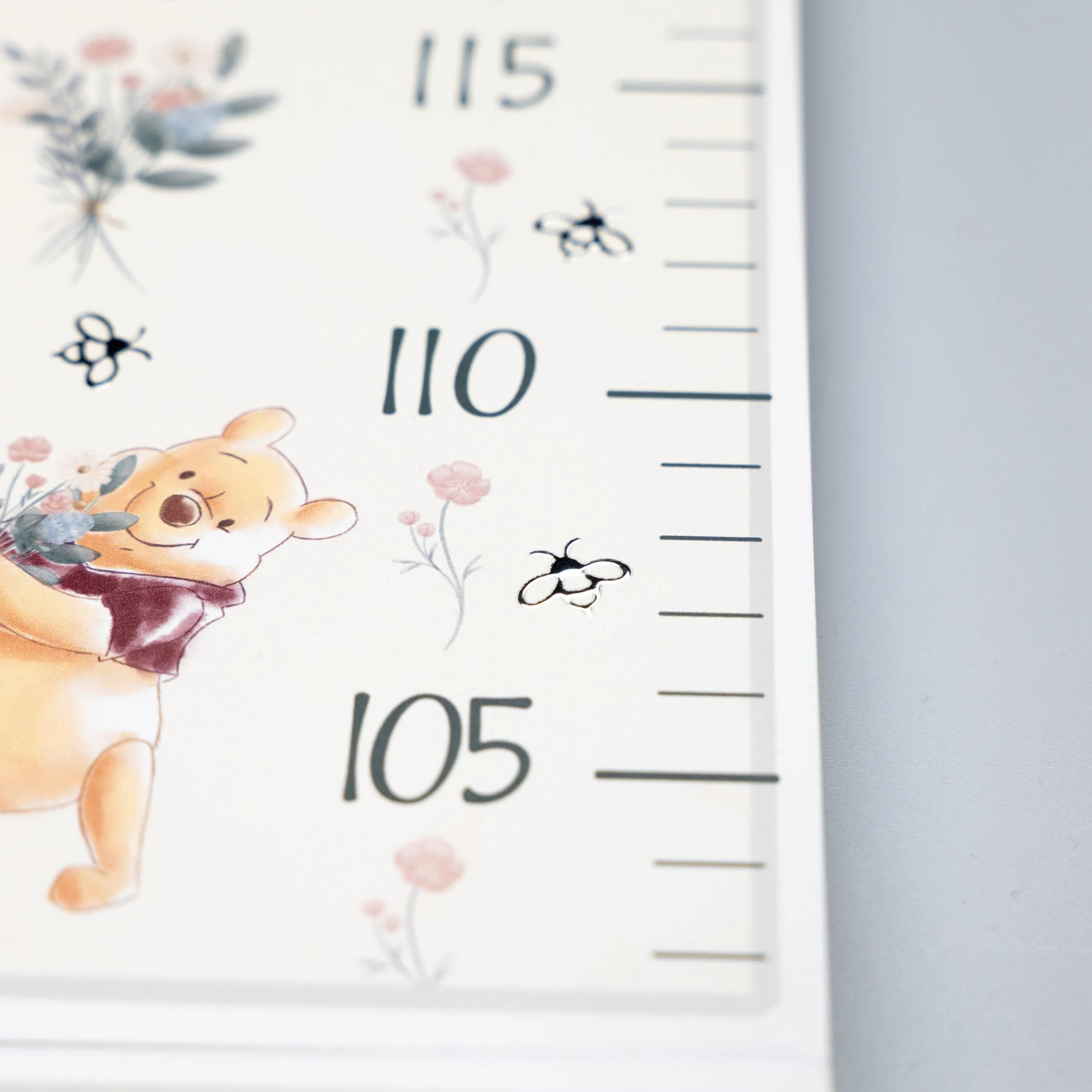 VALENTI & CO. Disney Winnie The Pooh Metro da Parete per Bambini 76x11 cm Legno Argento Regalo Battesimo Compleanno