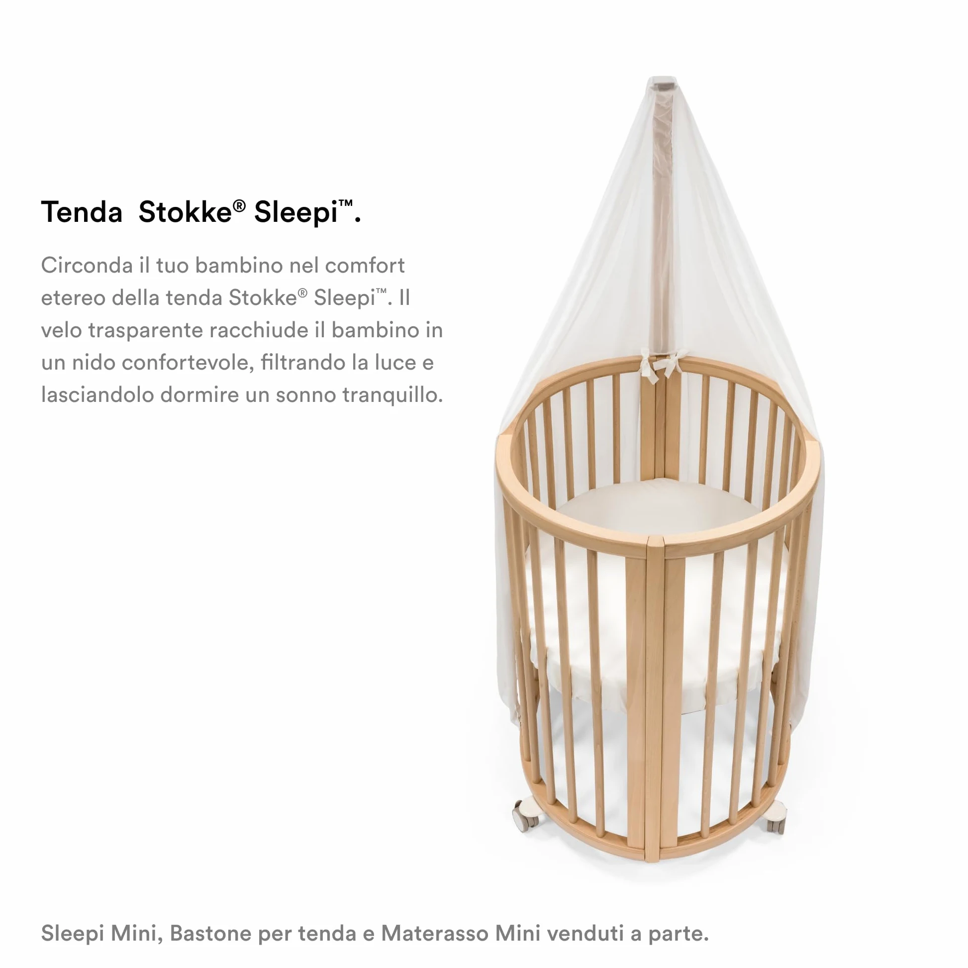 Stokke Tenda Sleepi, Bianca - Crea un ambiente accogliente e rilassante per il bambino - Facile da assemblare - Tessuto leggero - Compatibile con Sleepi Mini & Letto