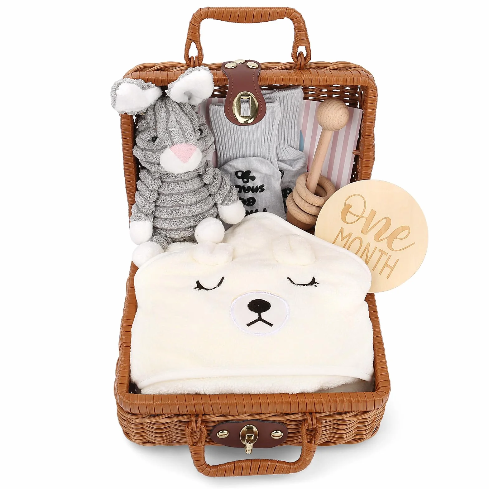 Confezione regalo per neonati personalizzata, Set di coperte, giocattoli, peluche, biglietti, calzini e scatole