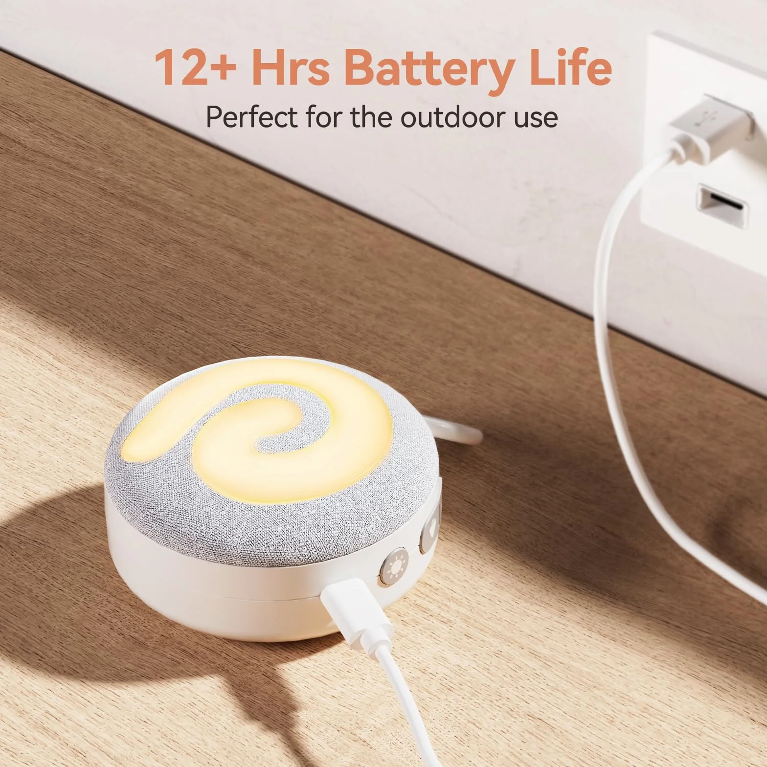 Dreamegg D11 Rumori Bianchi Neonato Portatile con Luce Notturna, 21 Suoni Rilassanti, USB Ricaricabile
