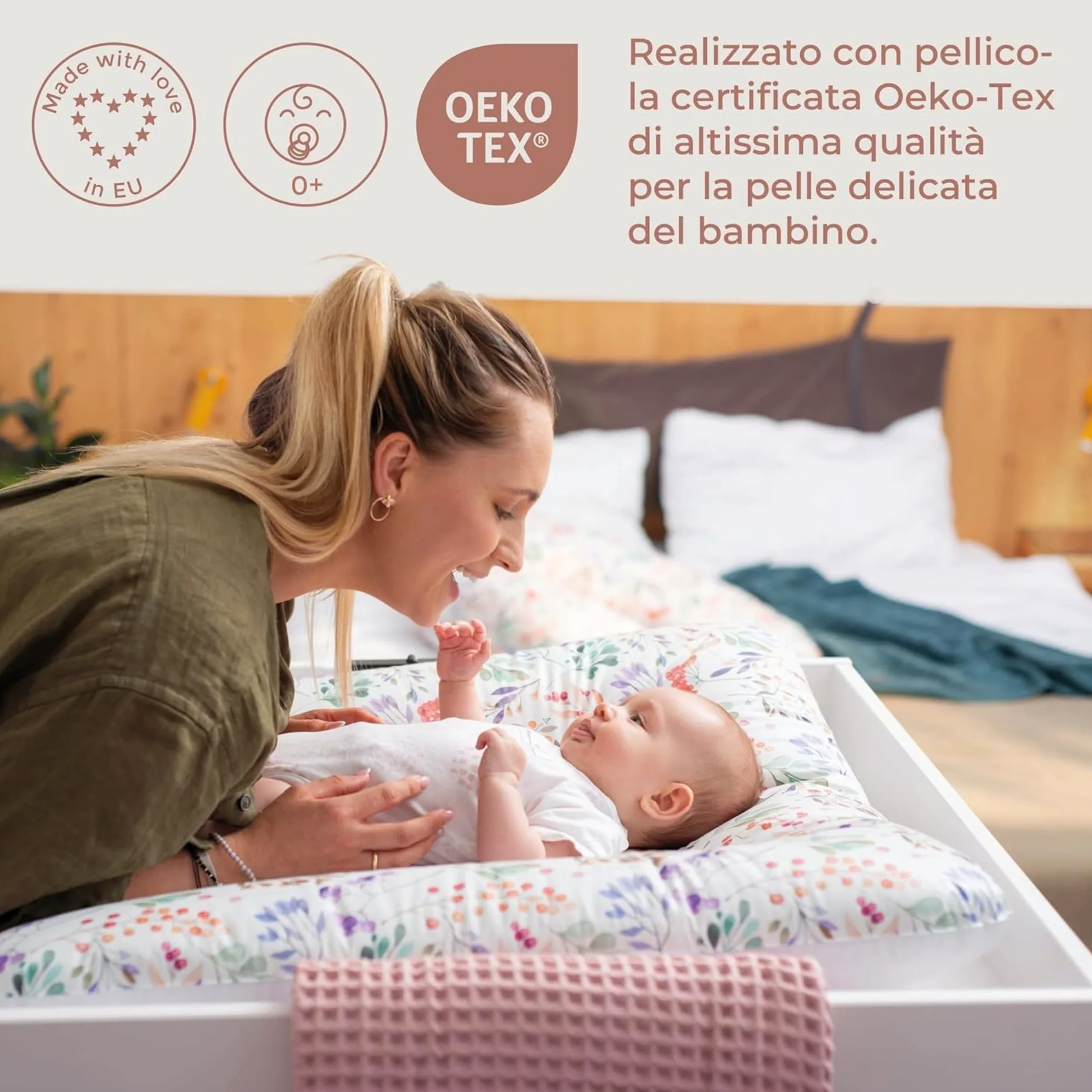 Ceba Baby® Fasciatoio Materassino - Fasciatoio neonato morbido - Cuscino Fasciatoio Lavabile per bambine e bambini - certificato Öko-Tex - impermeabile - 70x50 cm - Happy Safari