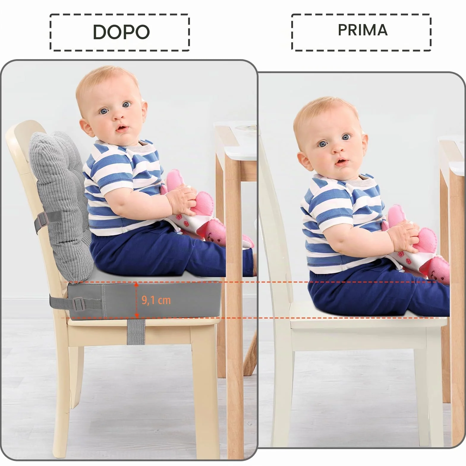 Booster sedile per bambini 2Pcs cuscino velluto a coste PU impermeabile antiscivolo